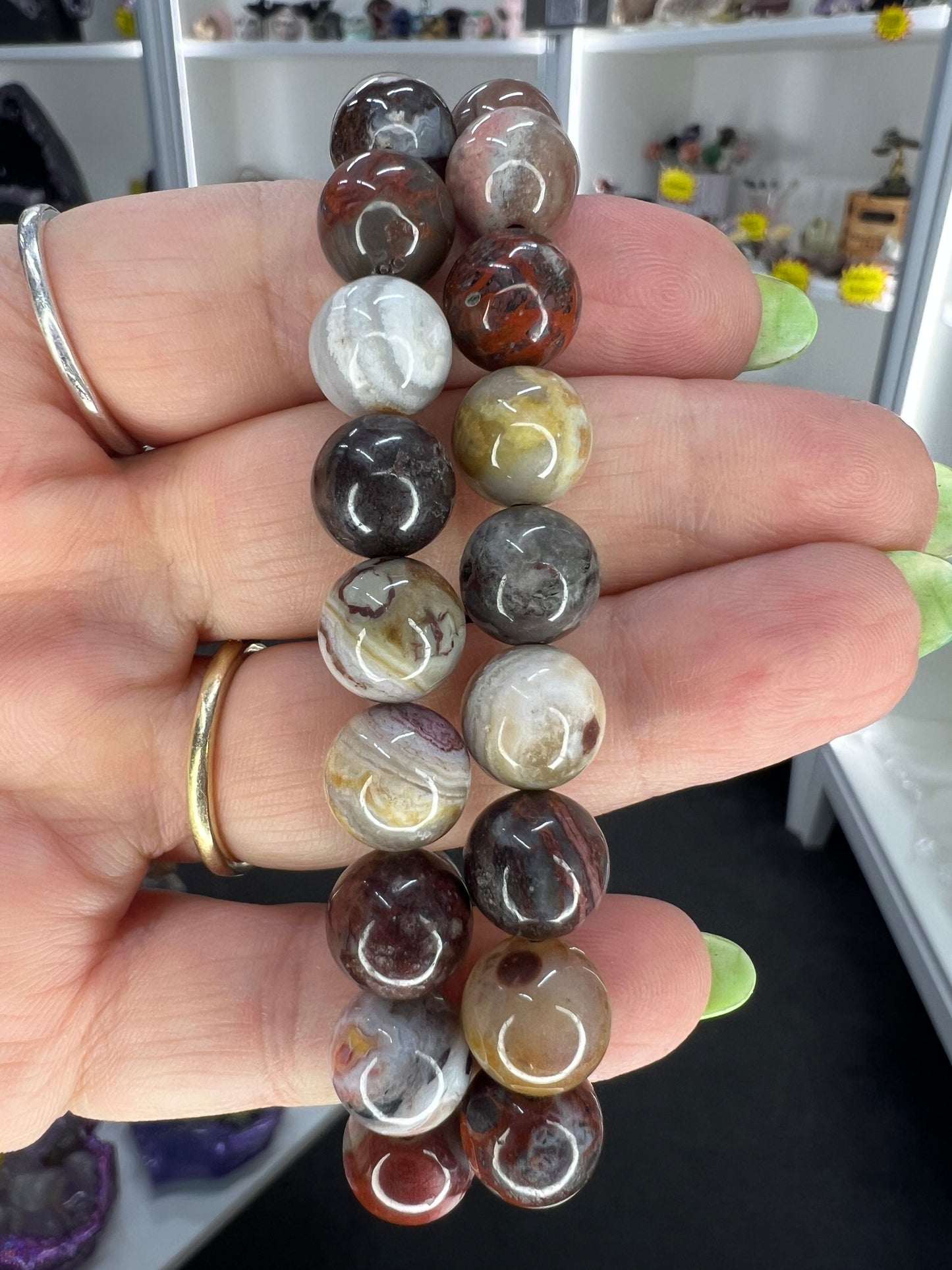 Mexican Lace Agate 10mm Bracelet