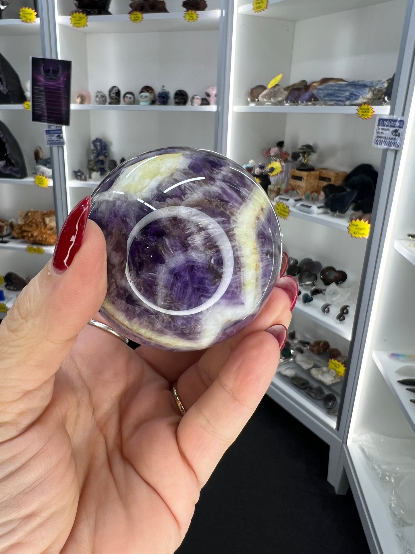 Chevron / Dream Amethyst Sphere with Stand