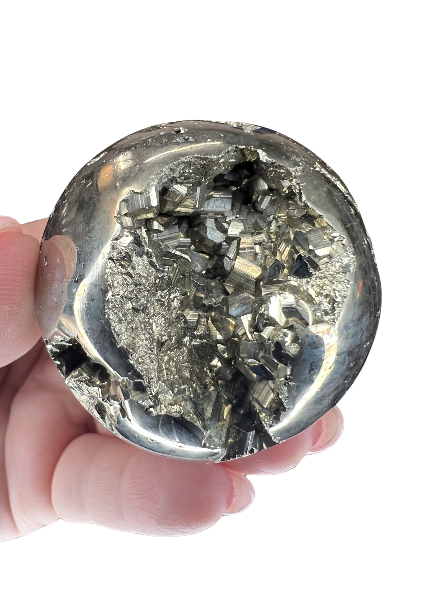 Druzy Pyrite Sphere with Stand