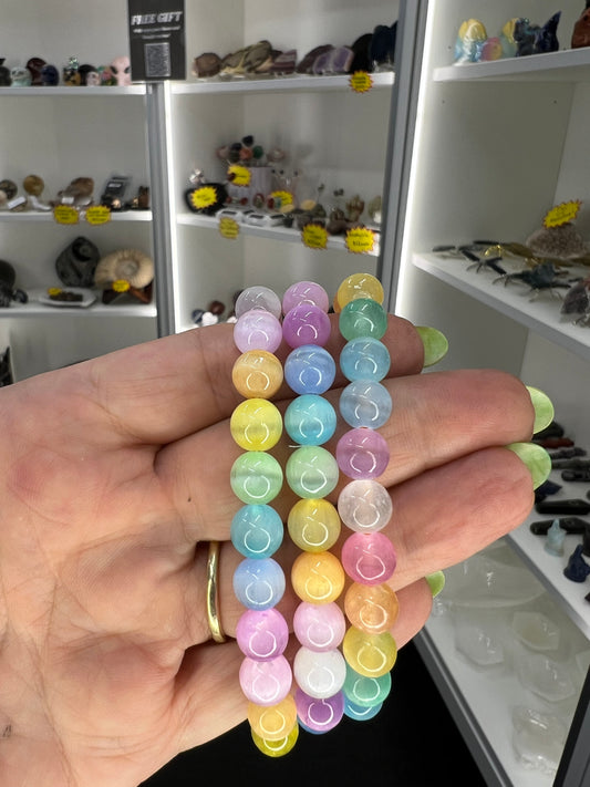 Aura Selenite 8mm Bracelet