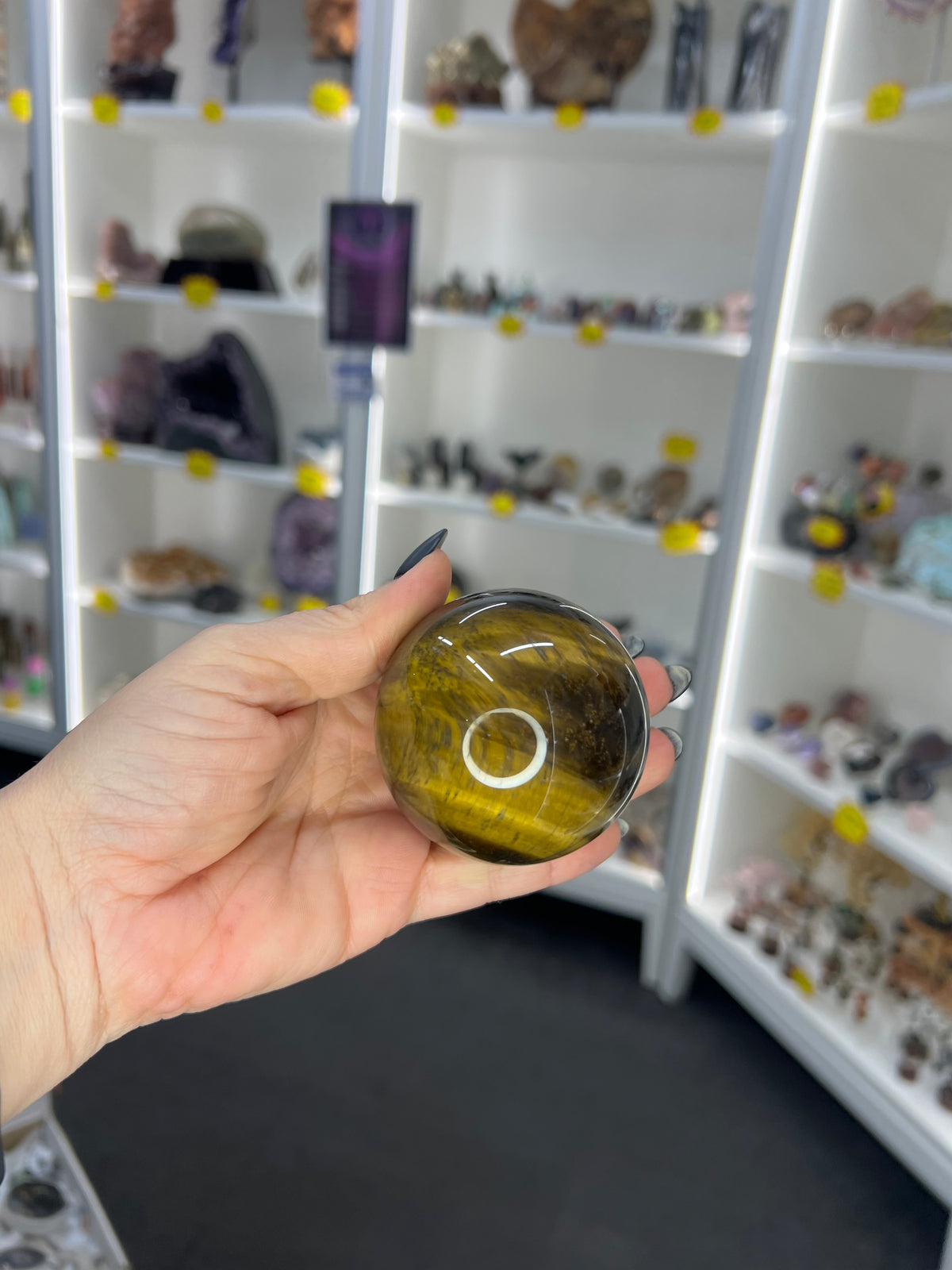 Tigers Eye Sphere on Stand