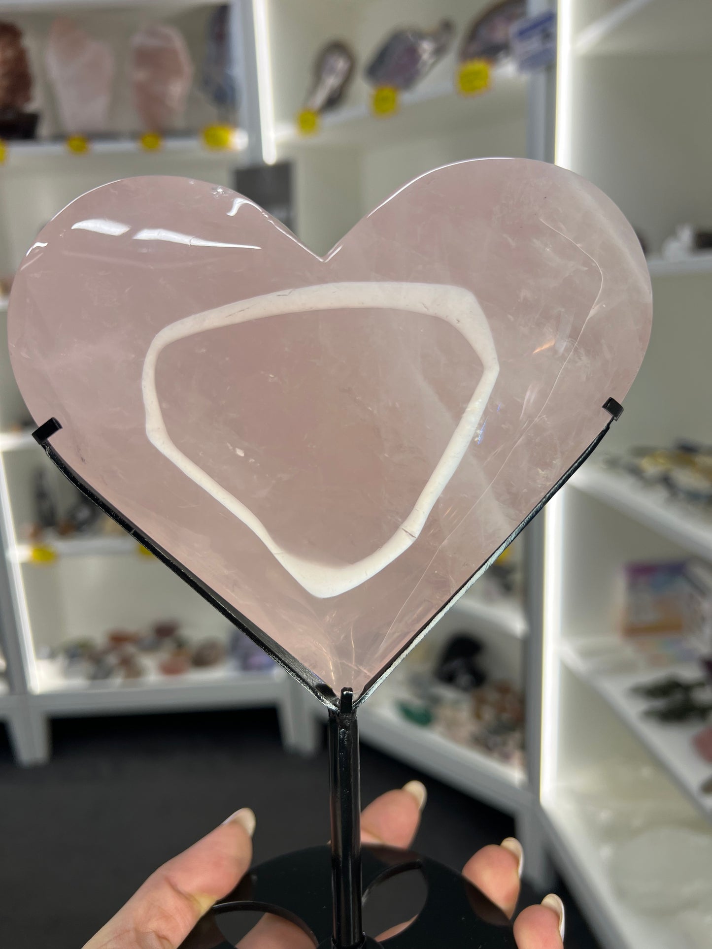 Rose Quartz Heart on Stand