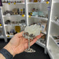 Clear Quartz Cluster on Silver Flamingo
