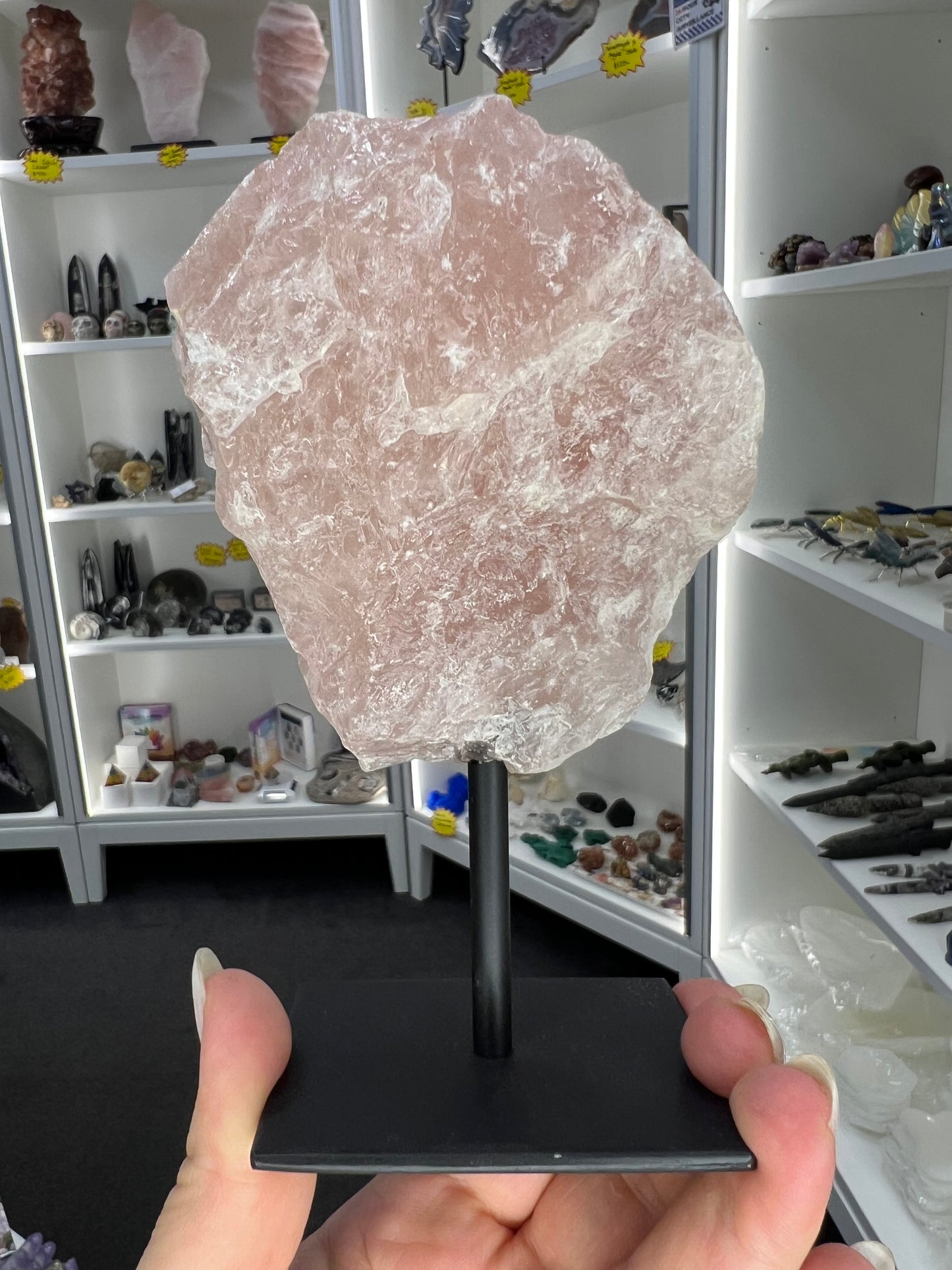 Rose Quartz Chunk on Stand