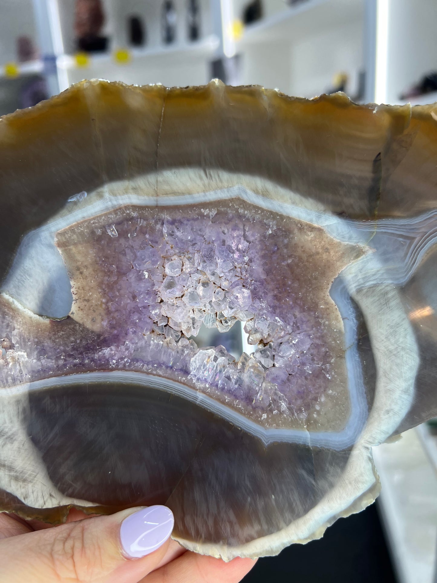 Amethyst / Agate Slab on Stand