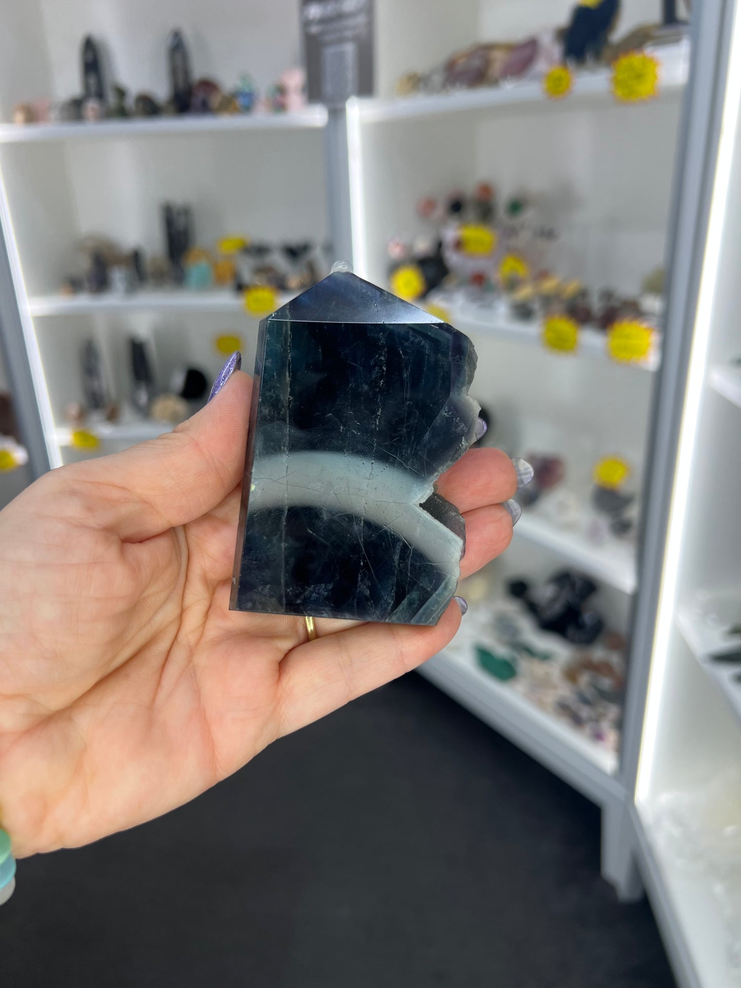 Black Fluorite Tower (UV Reactive)