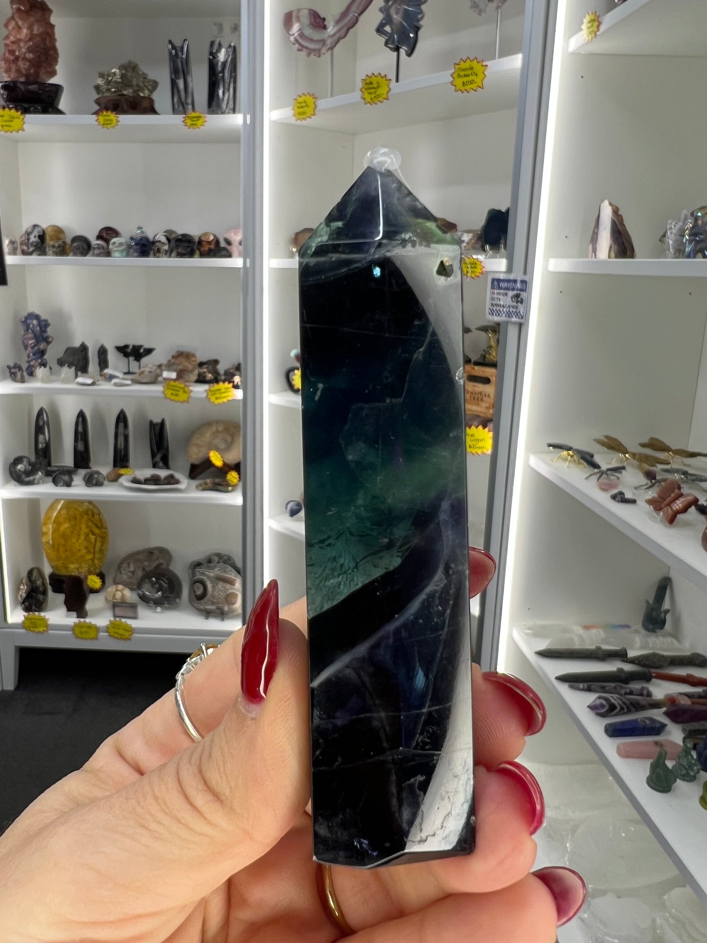 Black Fluorite Tower (UV Reactive)