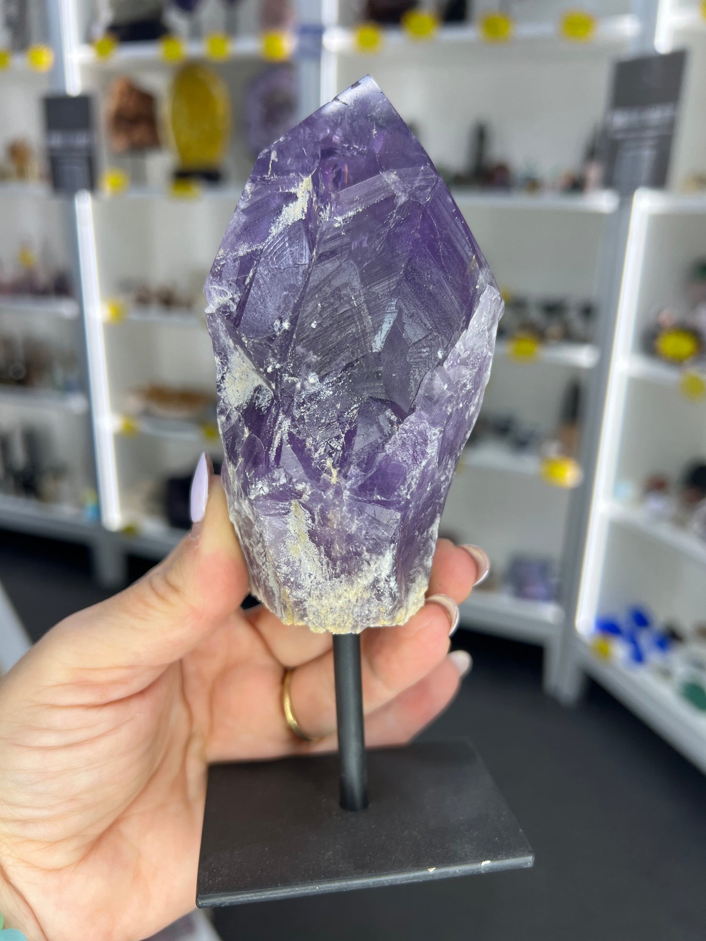 Amethyst Point on Stand