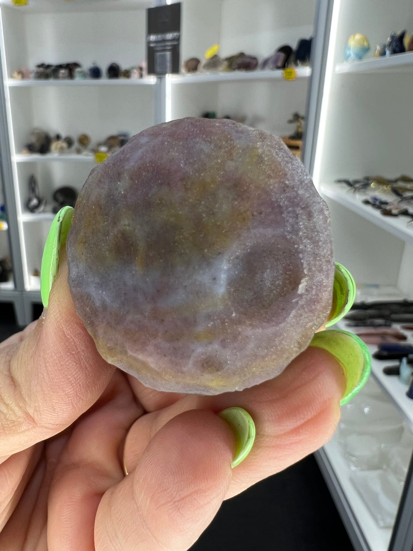 Ocean Jasper Moon Face Sphere on Stand