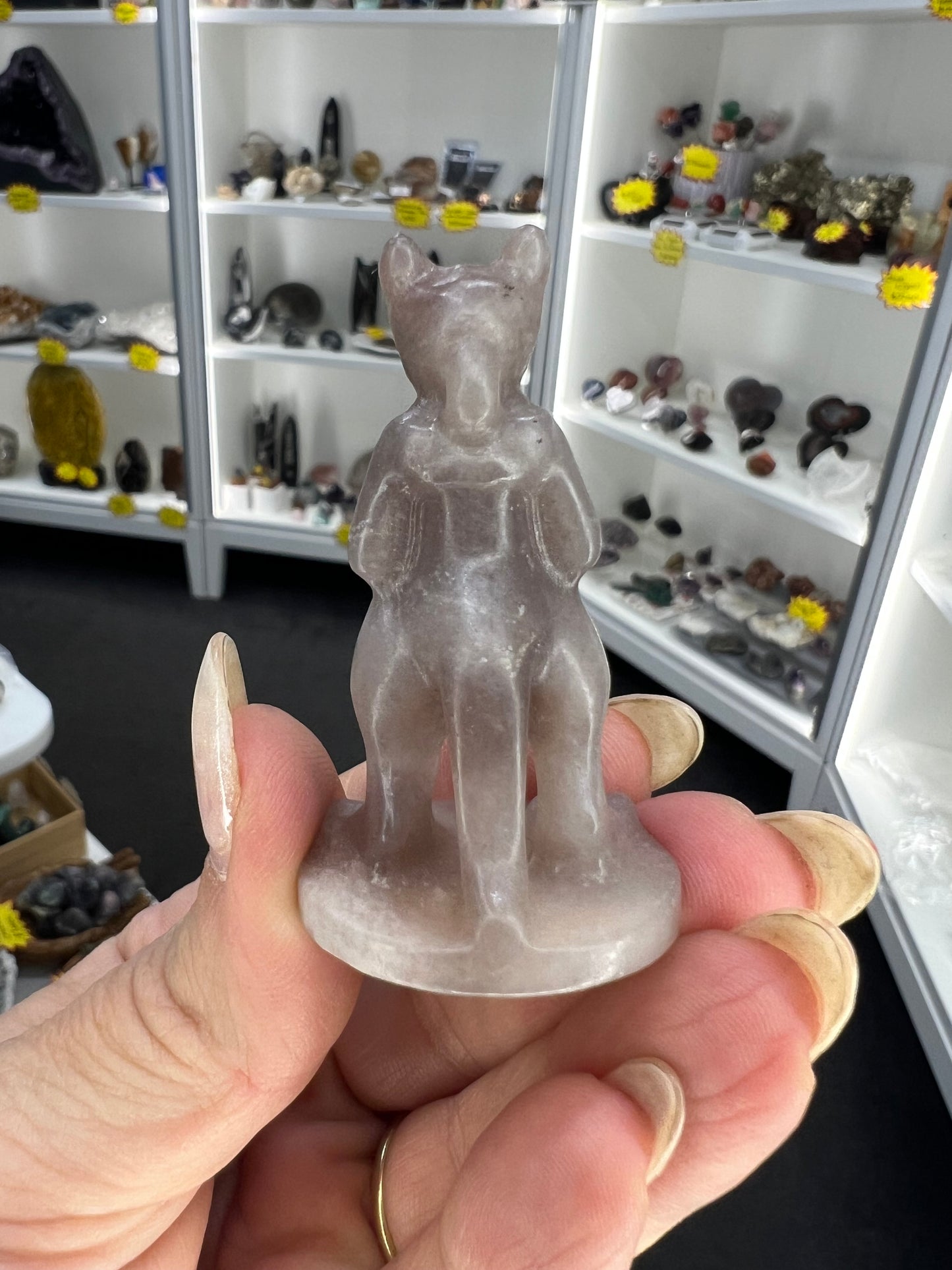 Lepidolite Character Carving