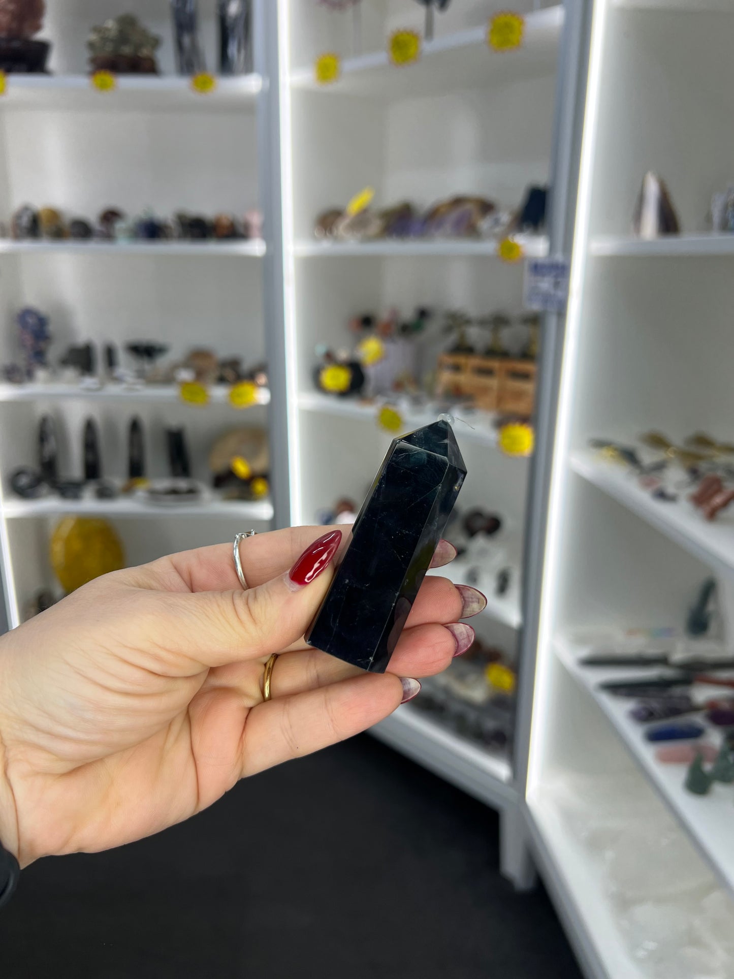 Black Fluorite Tower (UV Reactive)