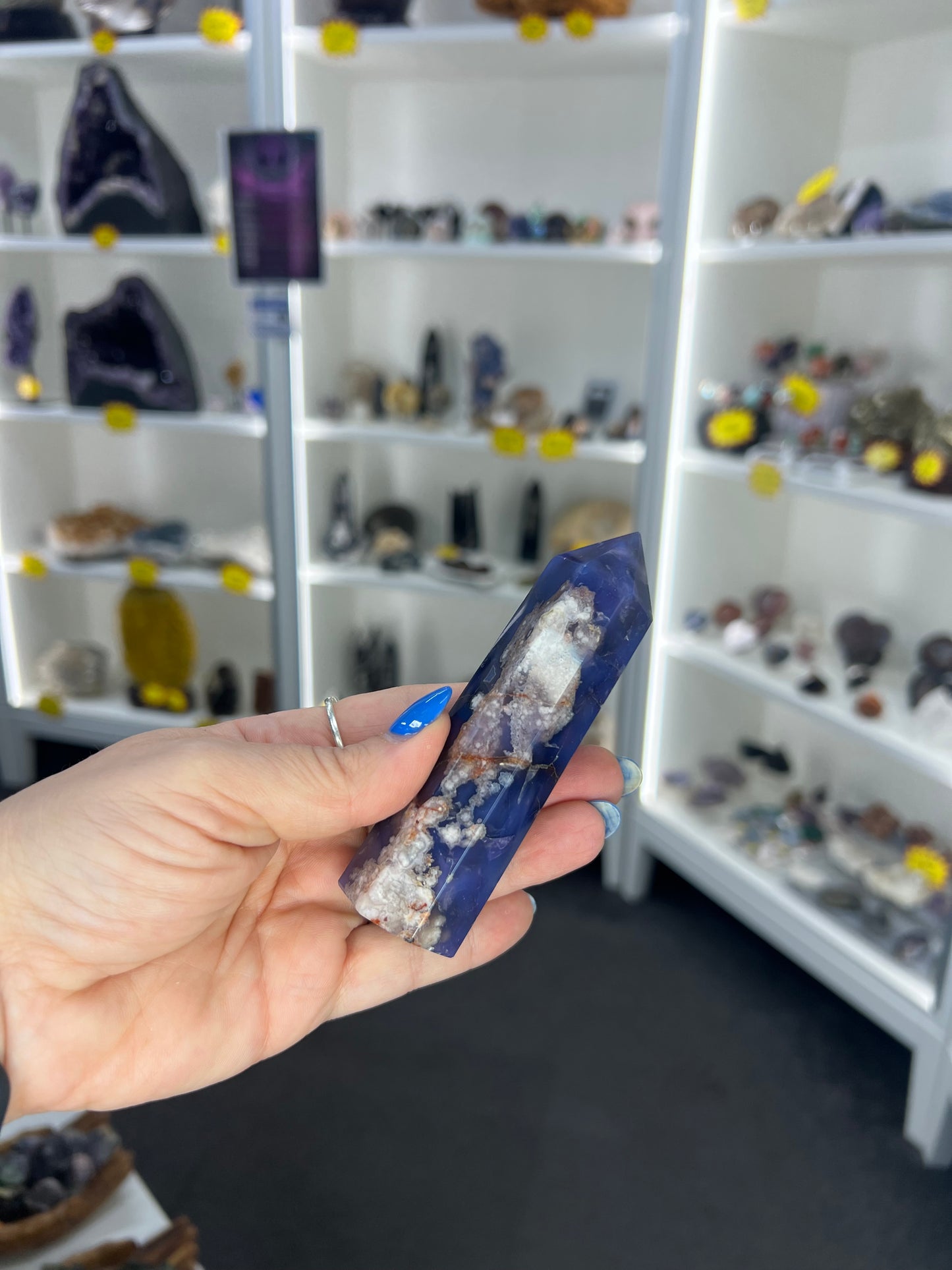 Blue Flower Agate Tower