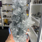 Apophyllite on Blue Chalcedony