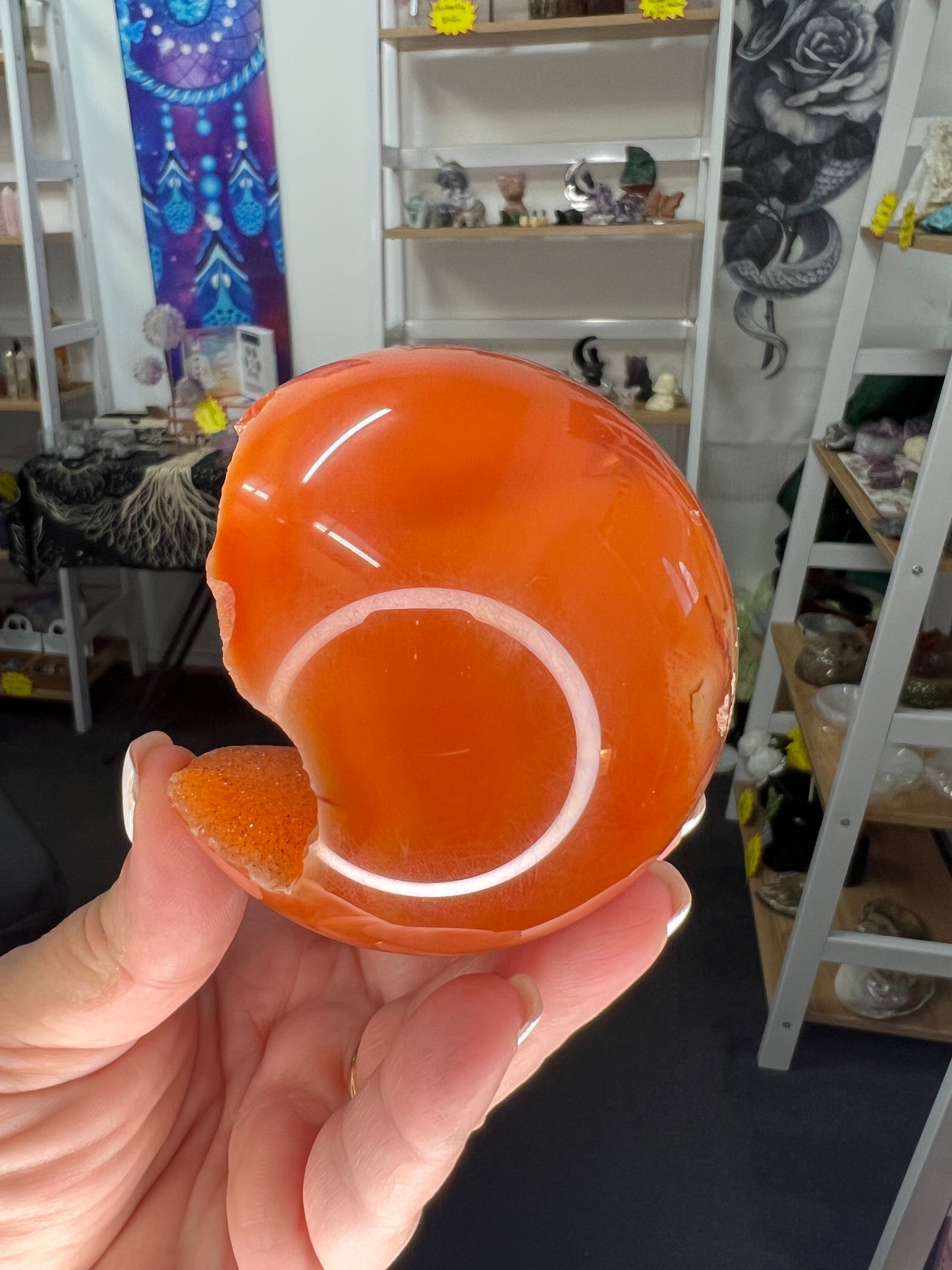Geode Carnelian Sphere with Stand