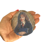 Agate Slice with Hermione Print on Golden Stand (Harry Potter)