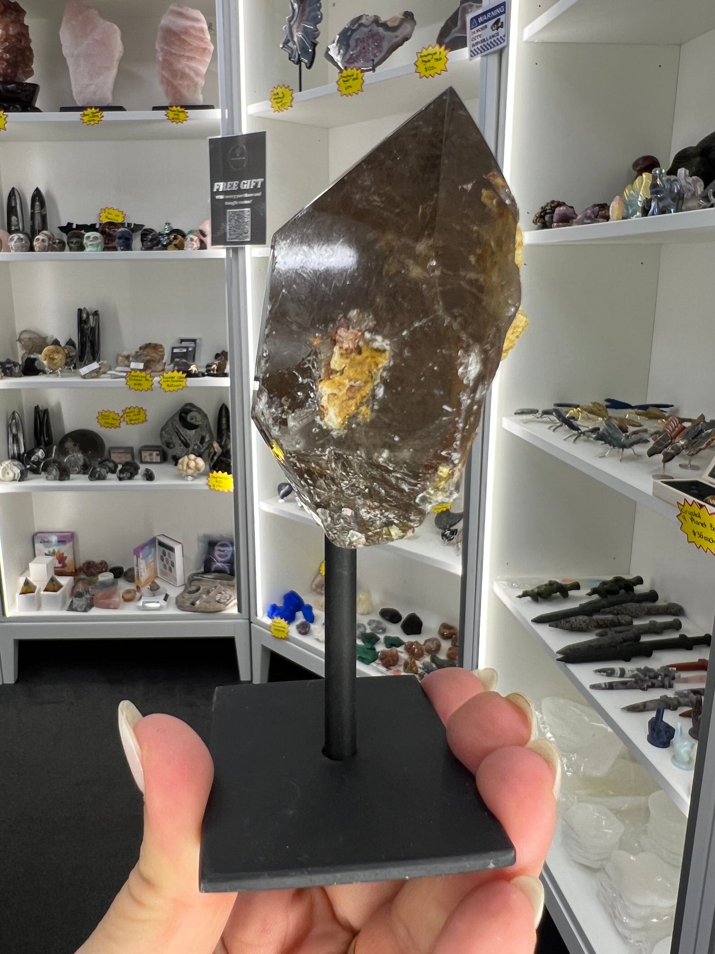 Smoky Quartz Point on Stand