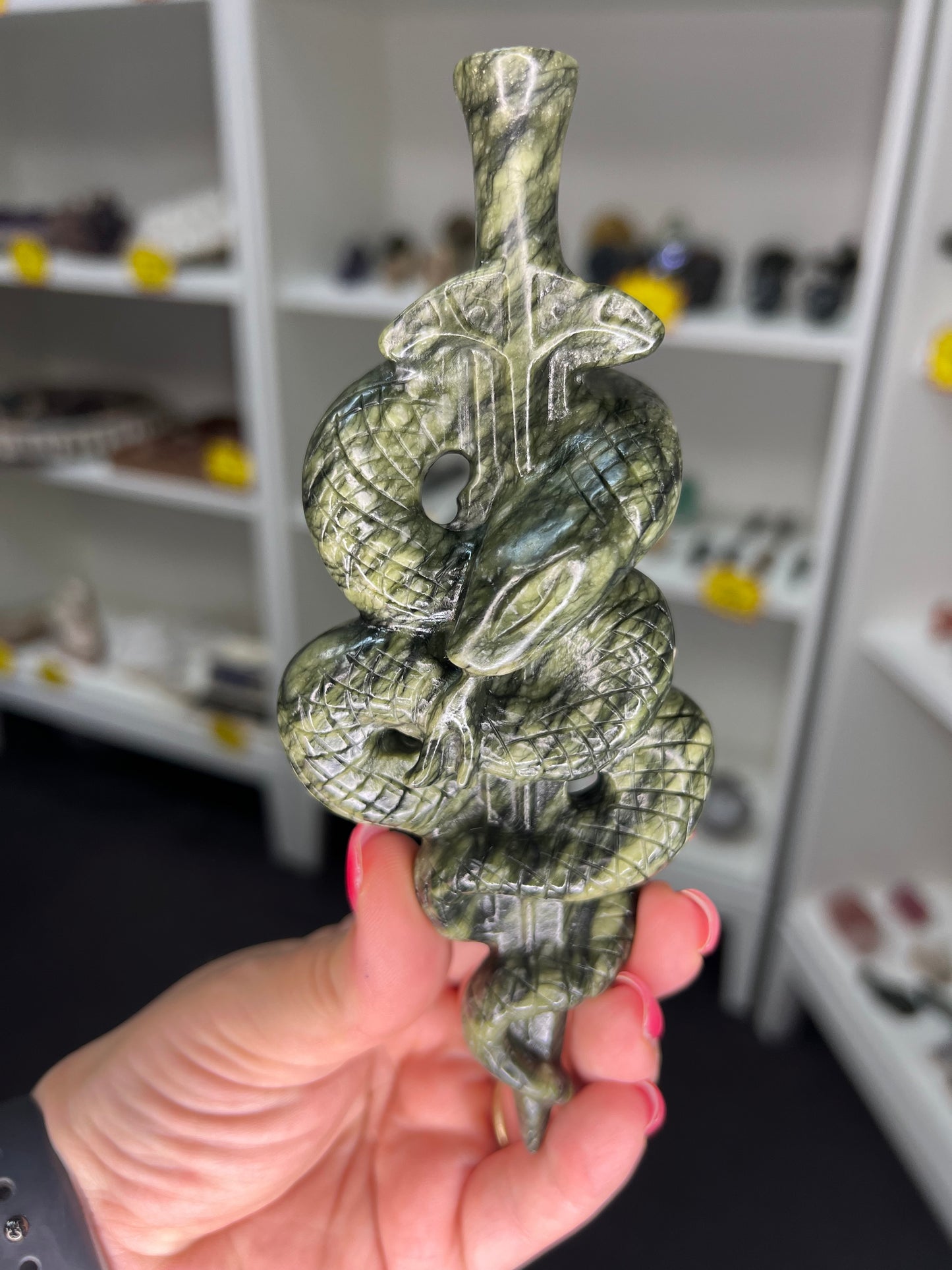 Green Jade Snake on Sword