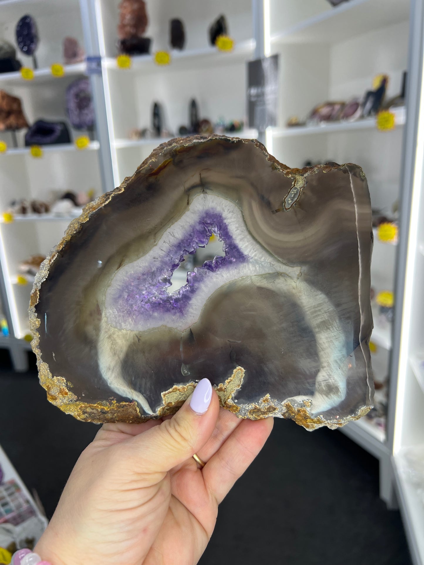 Amethyst / Agate Slab on Stand