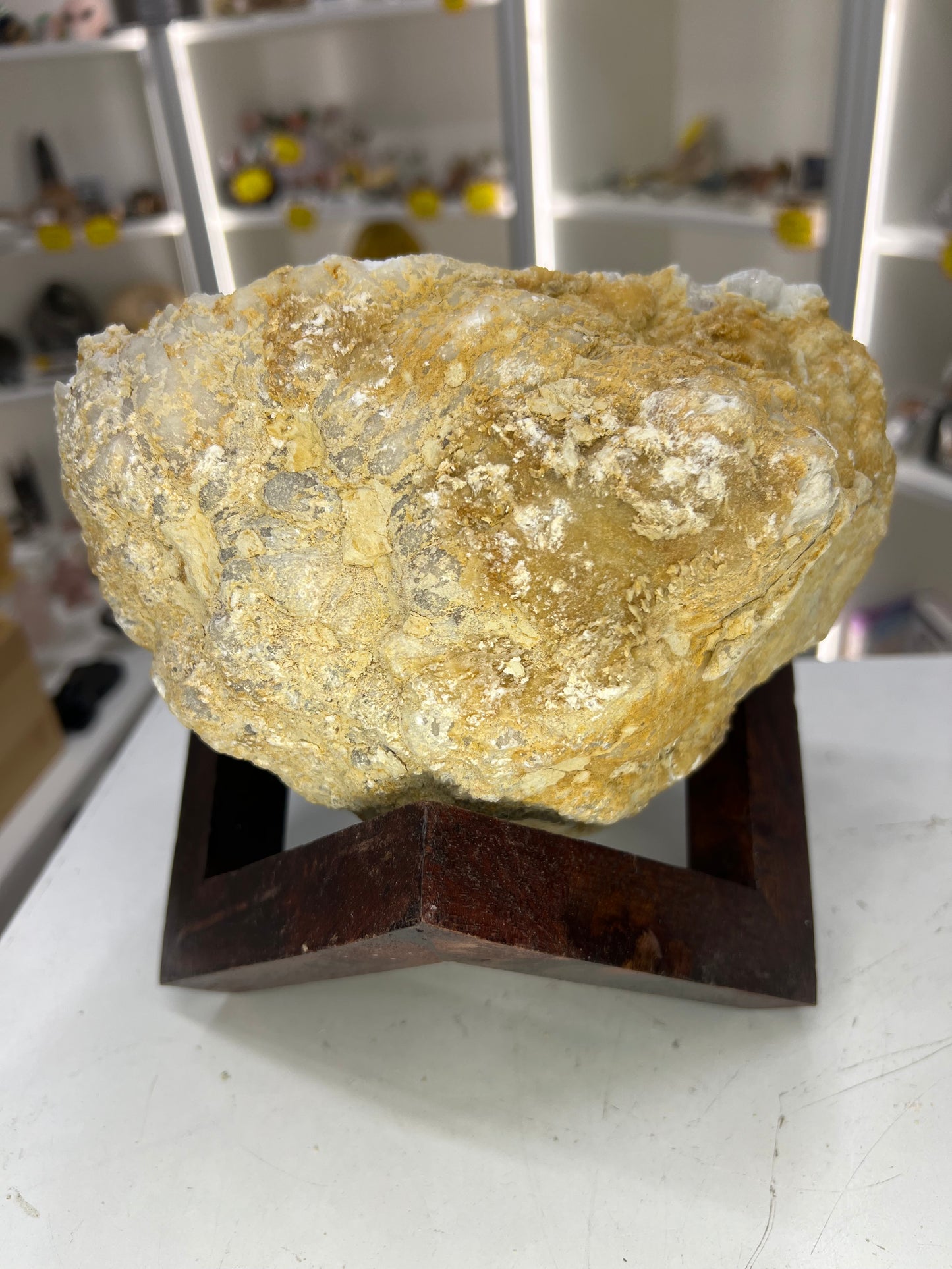 Quartz Geode on Timber Stand