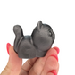 Black Obsidian Cat Carving