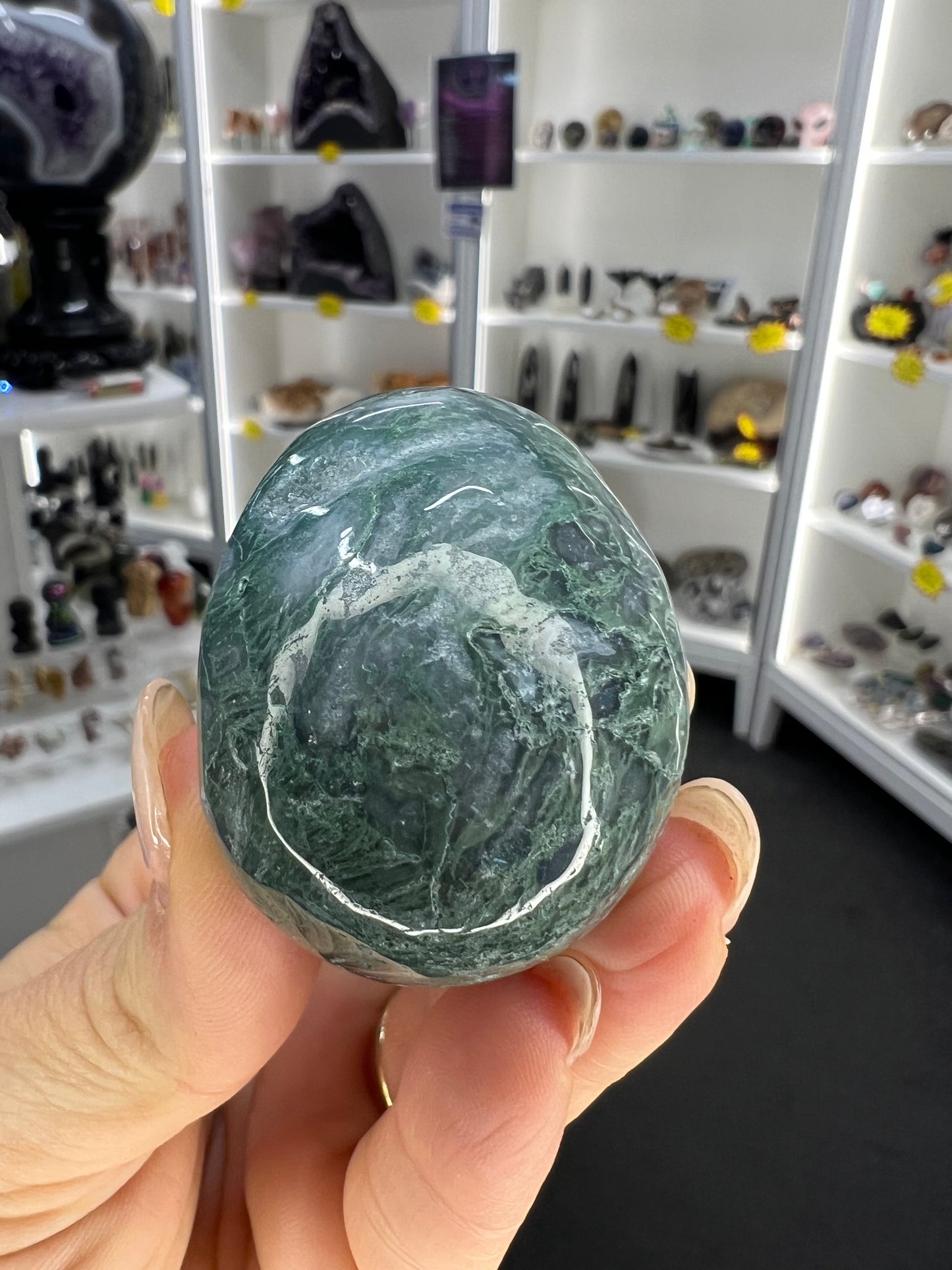Moss Agate Skull