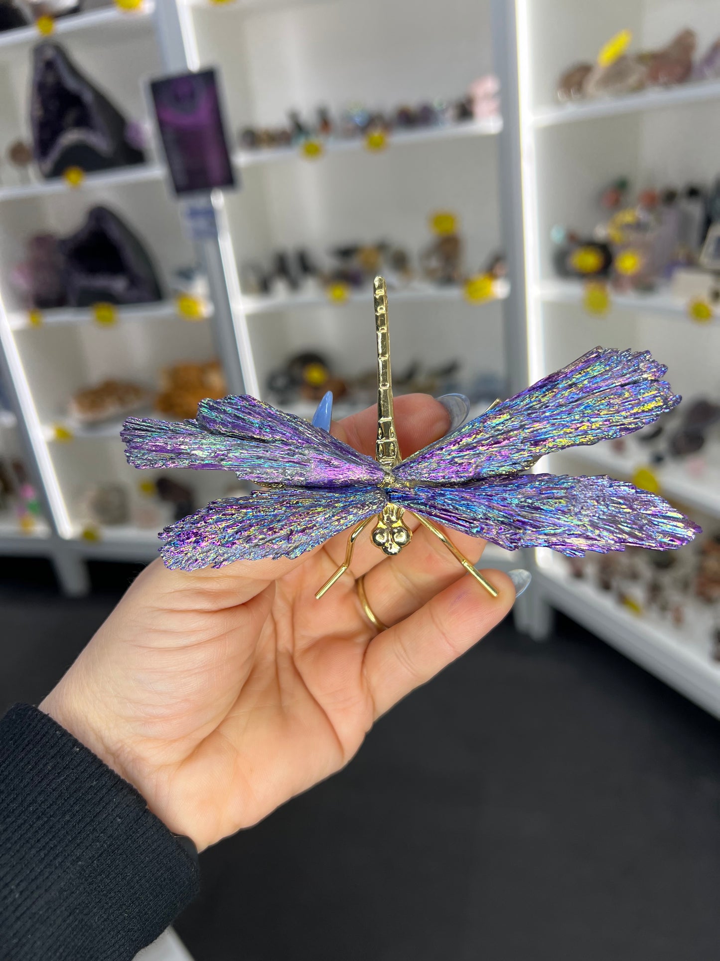 Purple Aura Kyanite Dragonfly
