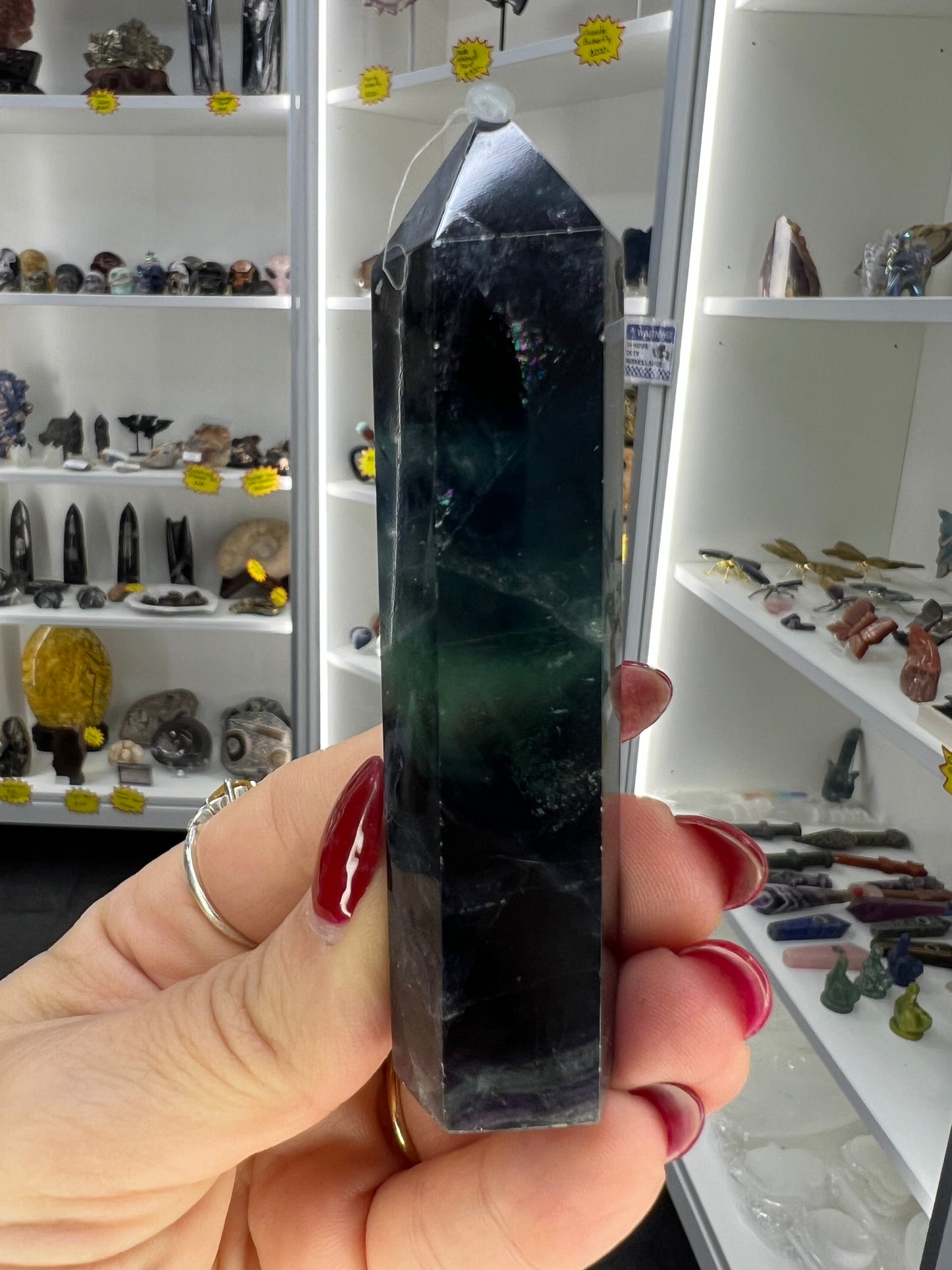 Black Fluorite Tower (UV Reactive)