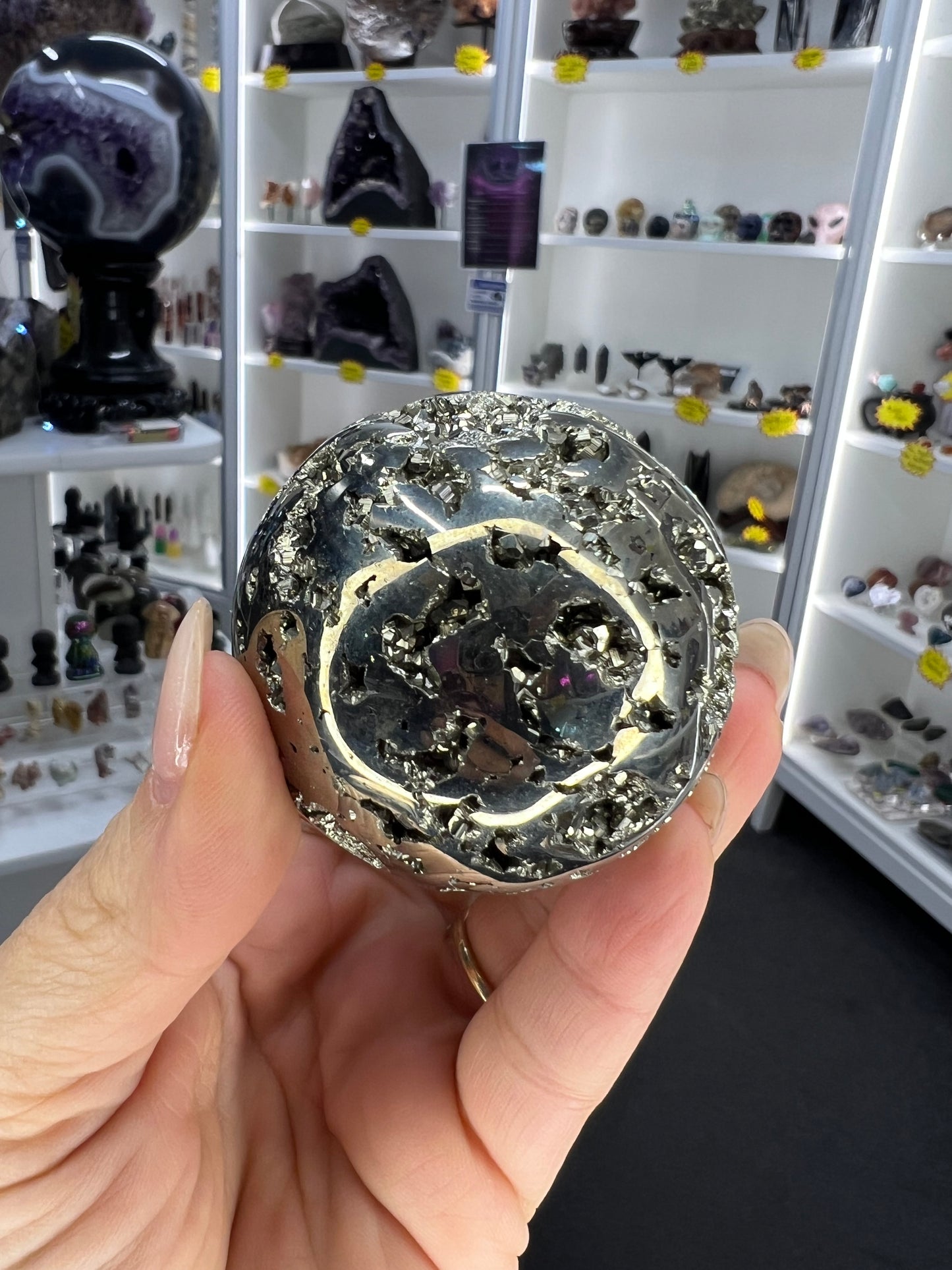 Pyrite Sphere on Stand