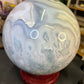 Huge Blue Moss Agate Sphere with Rotating Stand
