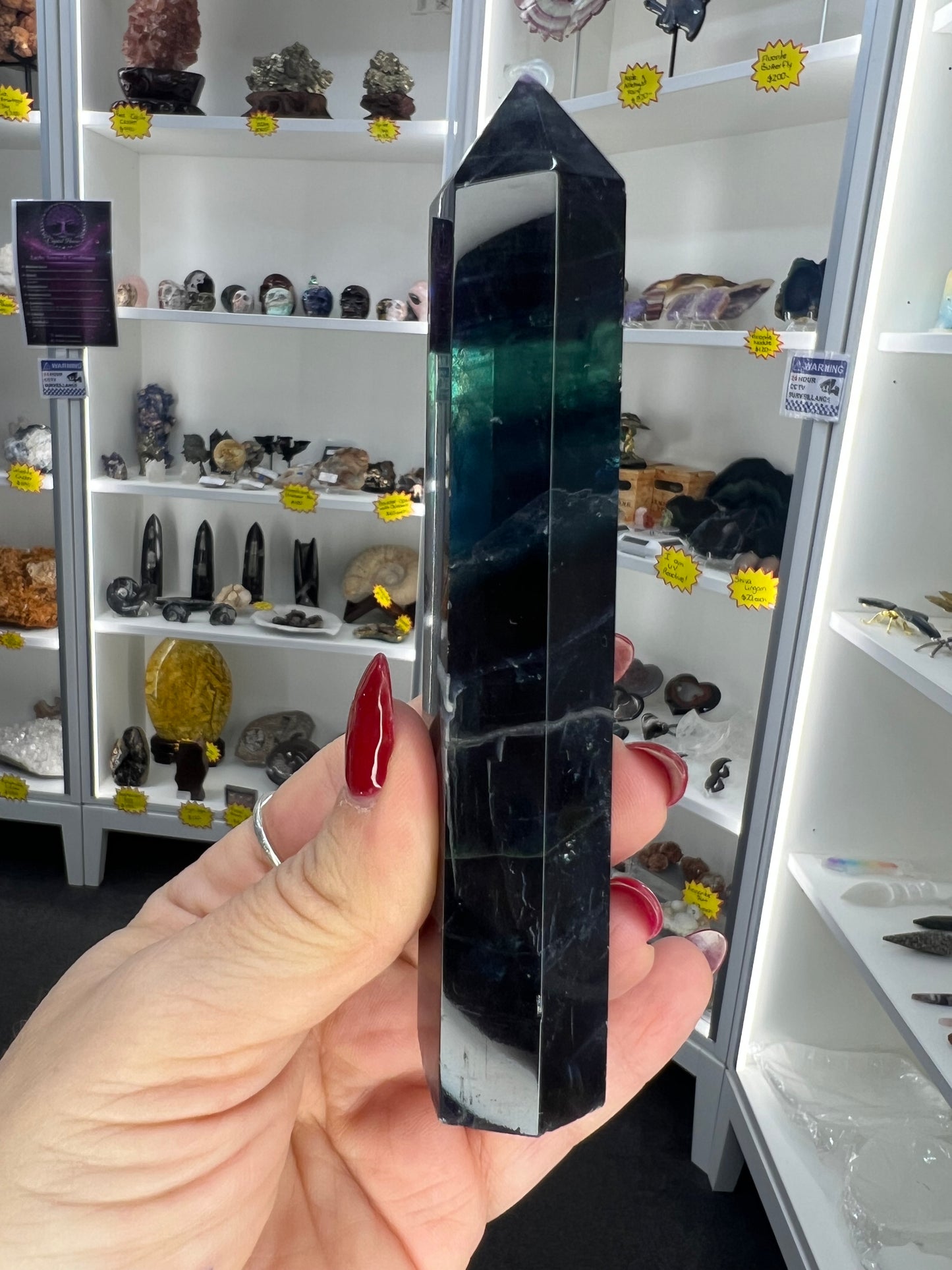 Black Fluorite Tower (UV Reactive)