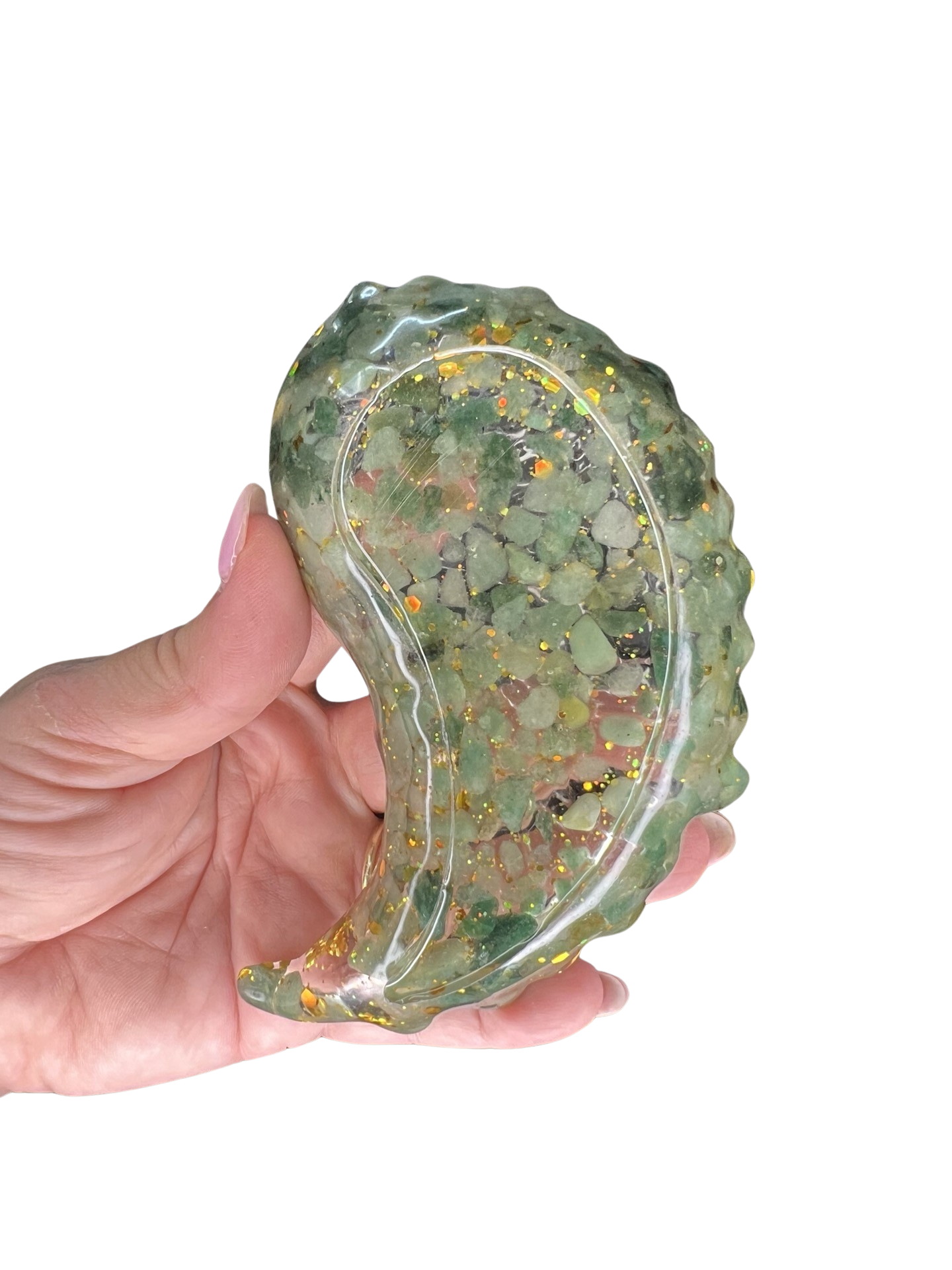 Green Aventurine in Resin Bowl