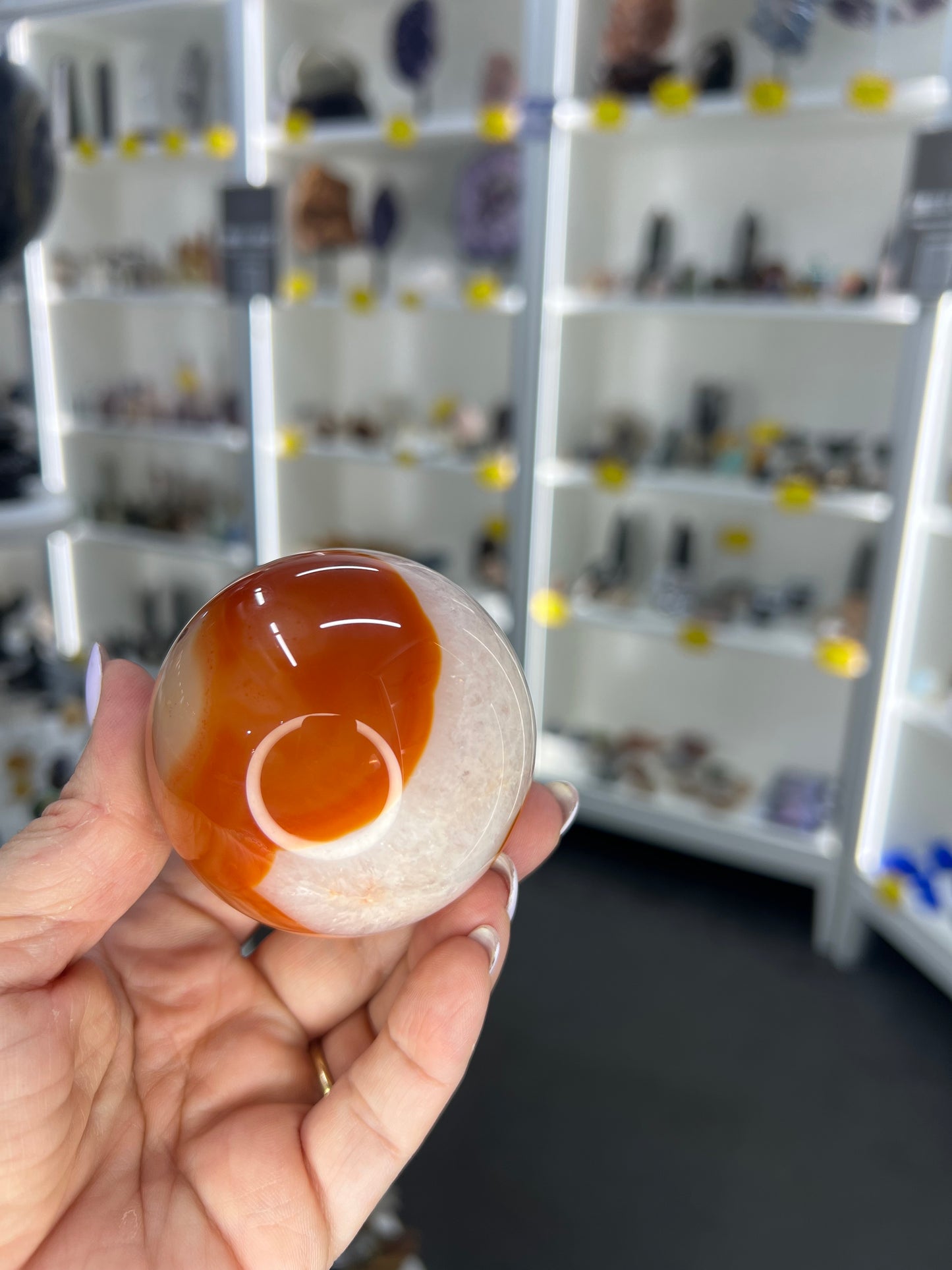 Druzy Carnelian Sphere with Stand