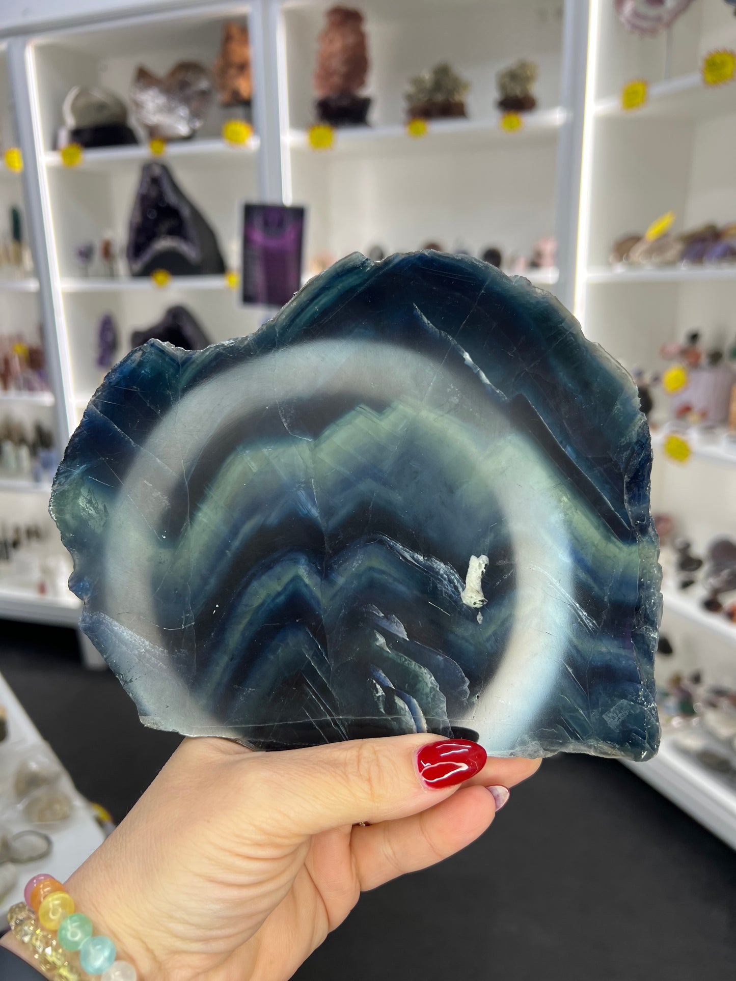 Black Fluorite Slab (UV reactive)