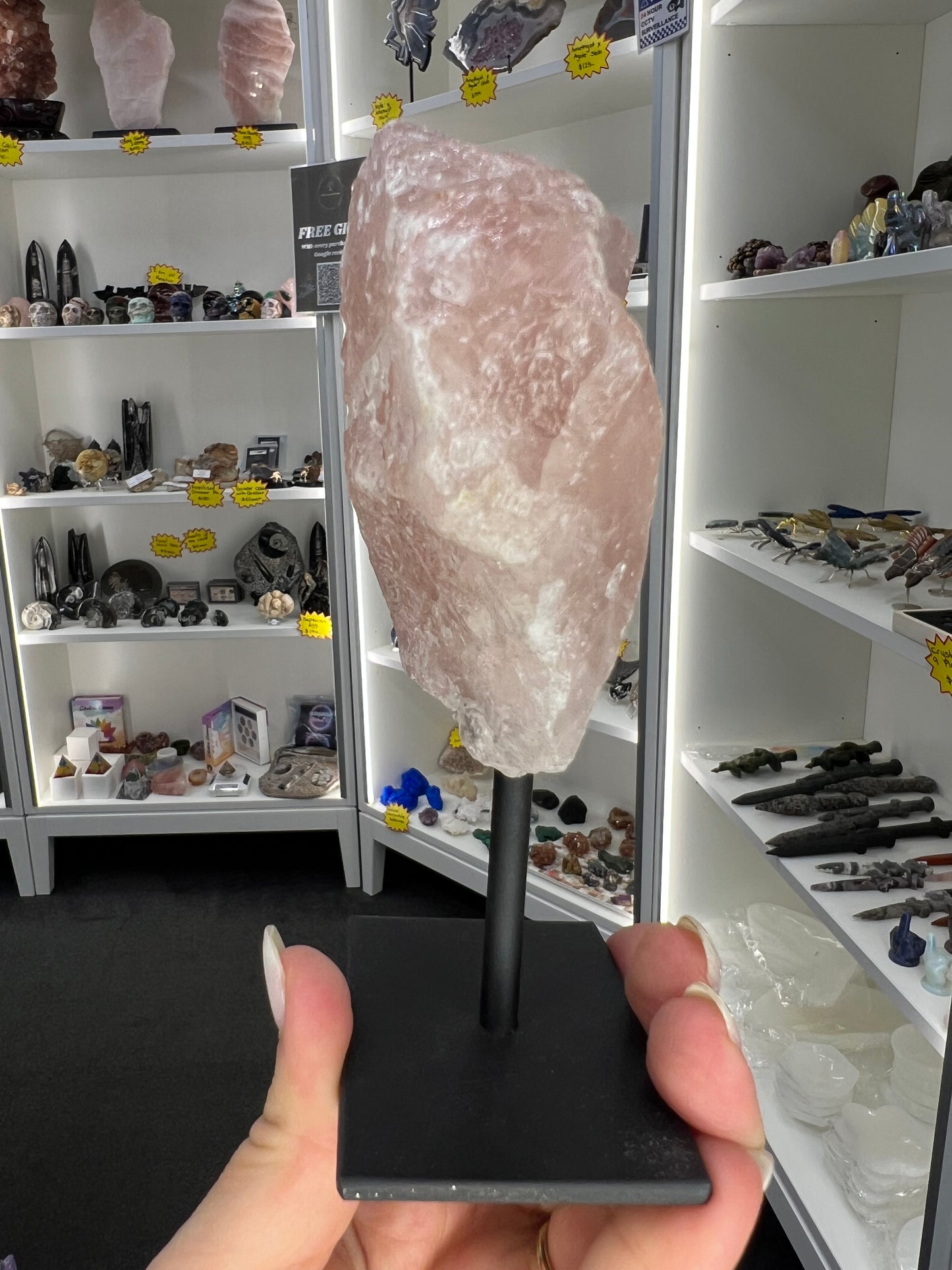 Rose Quartz Chunk on Stand