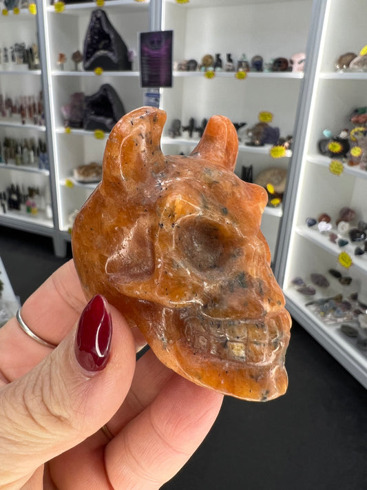 Sunstone Skull with Horns