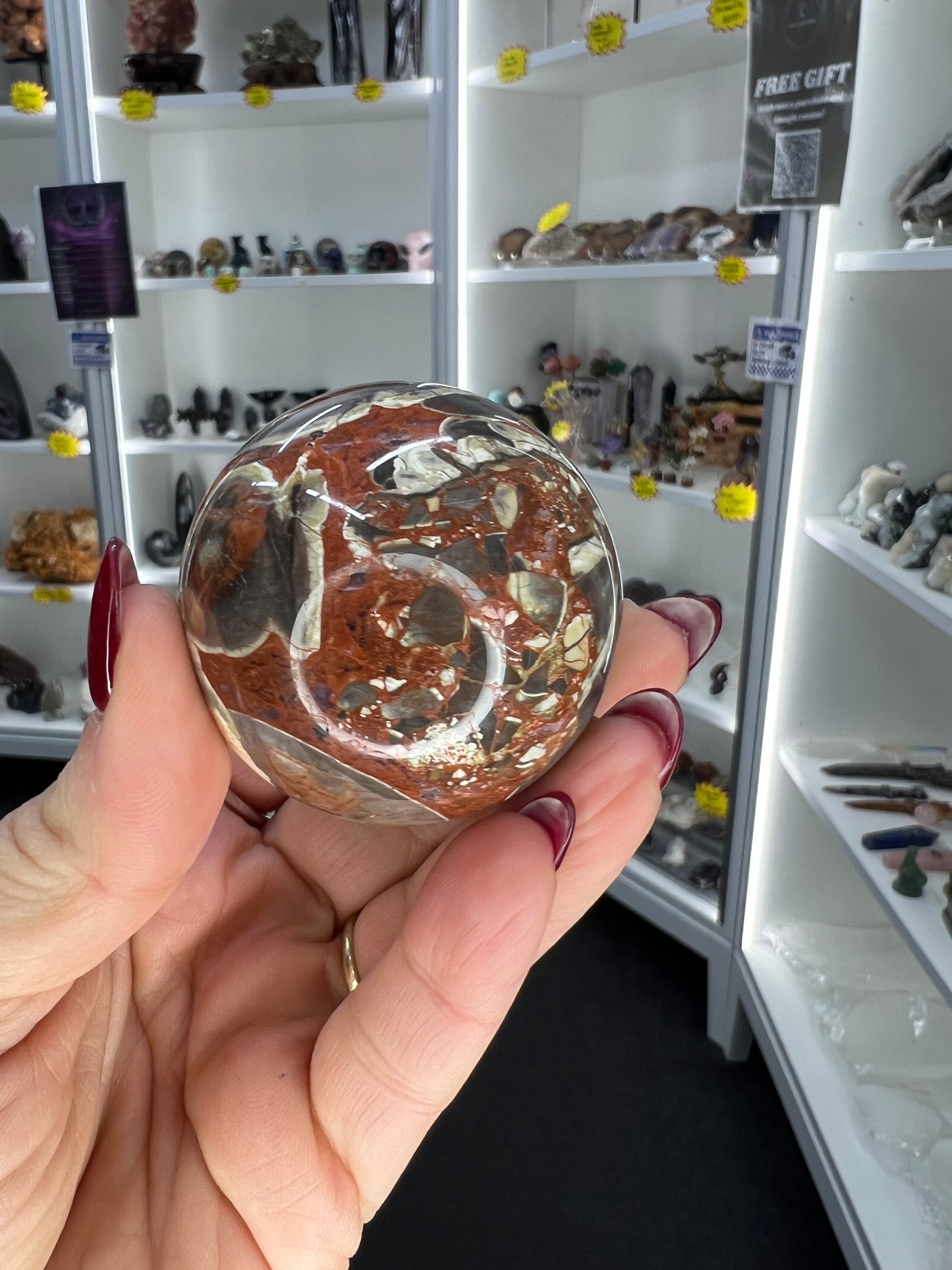Money Agate Sphere with Stand