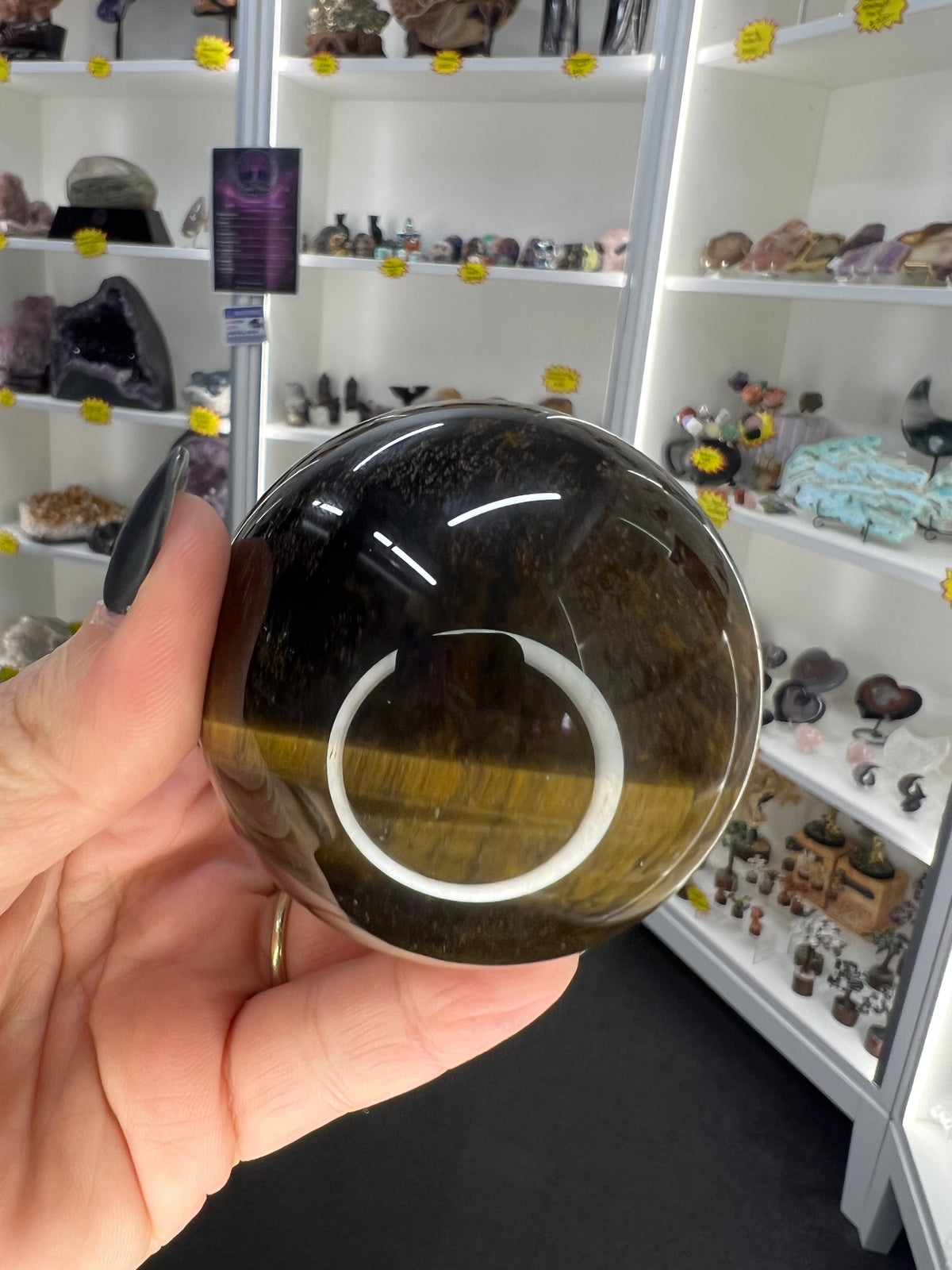 Tigers Eye Sphere on Stand