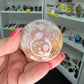 Amethyst x Flower Agate Sphere on Stand