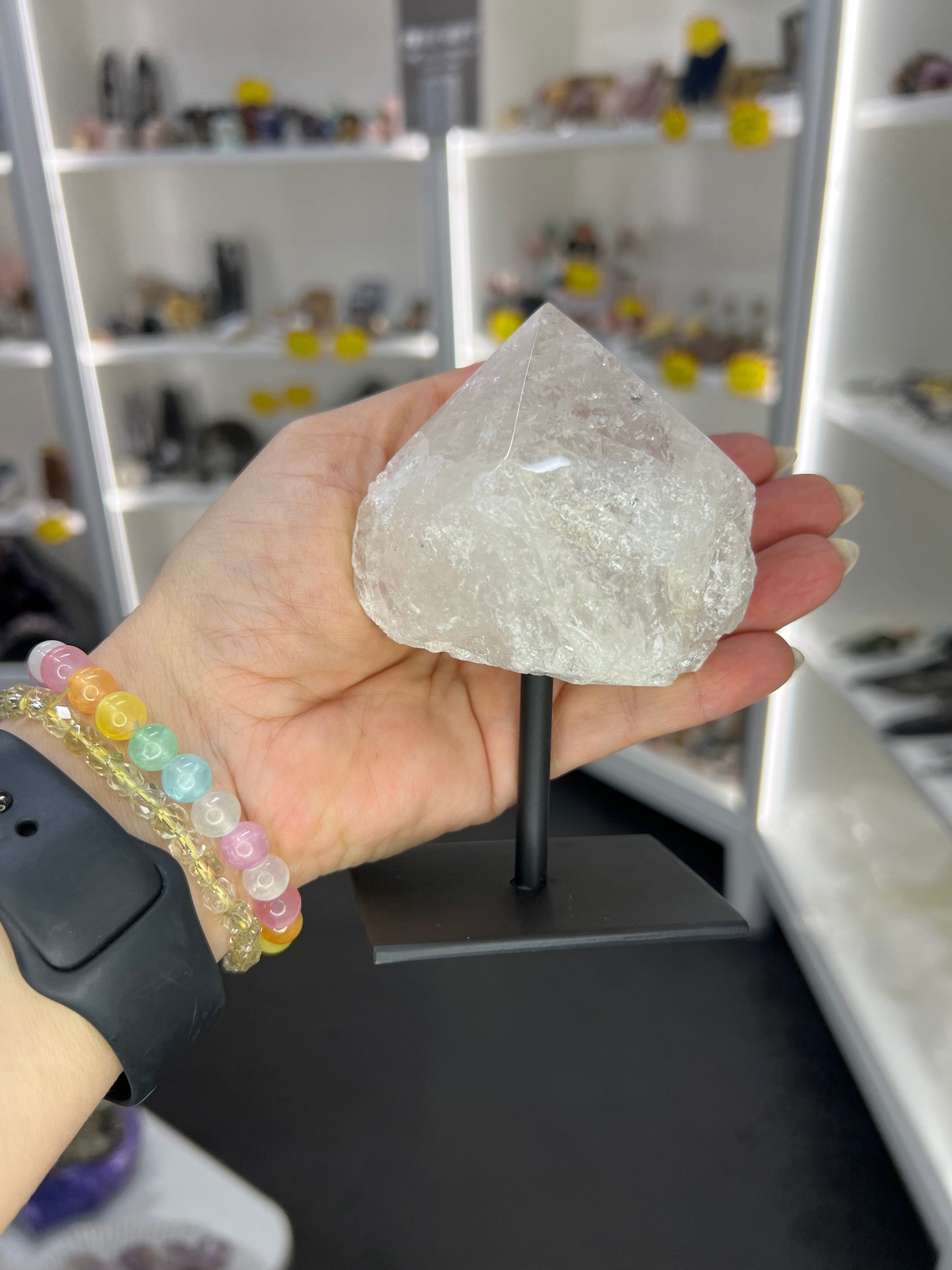 Clear Quartz Point on Stand