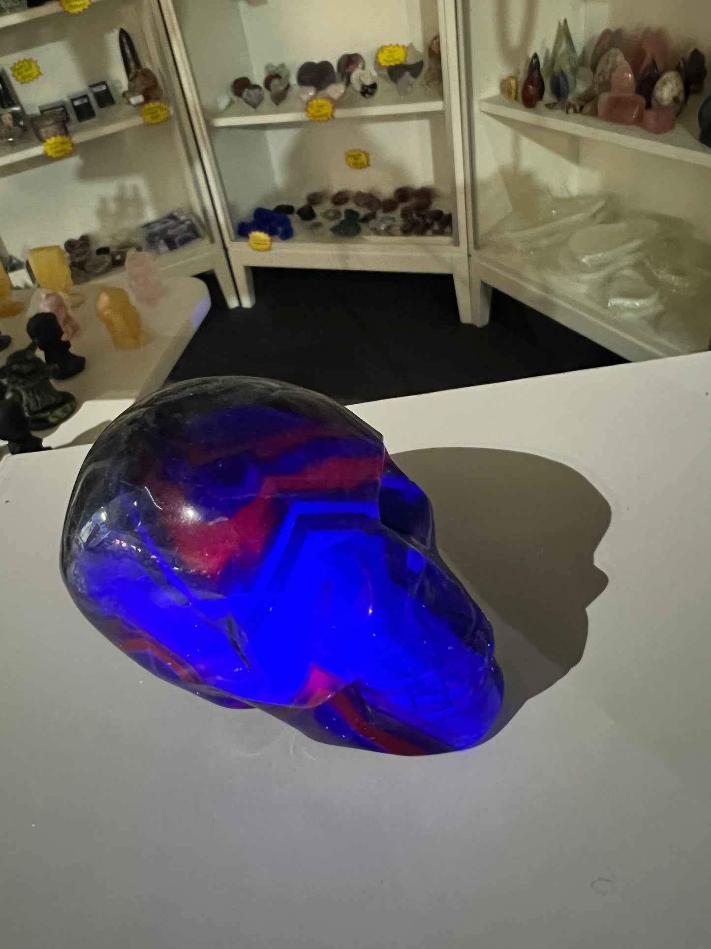 Black Fluorite Skull (UV Reactive)