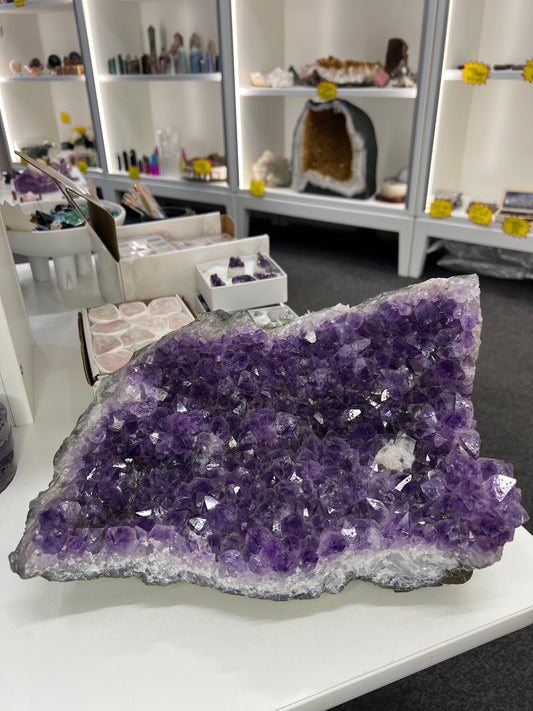 Amethyst Cluster with Calcite