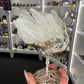 Clear Quartz Cluster on Silver Flamingo