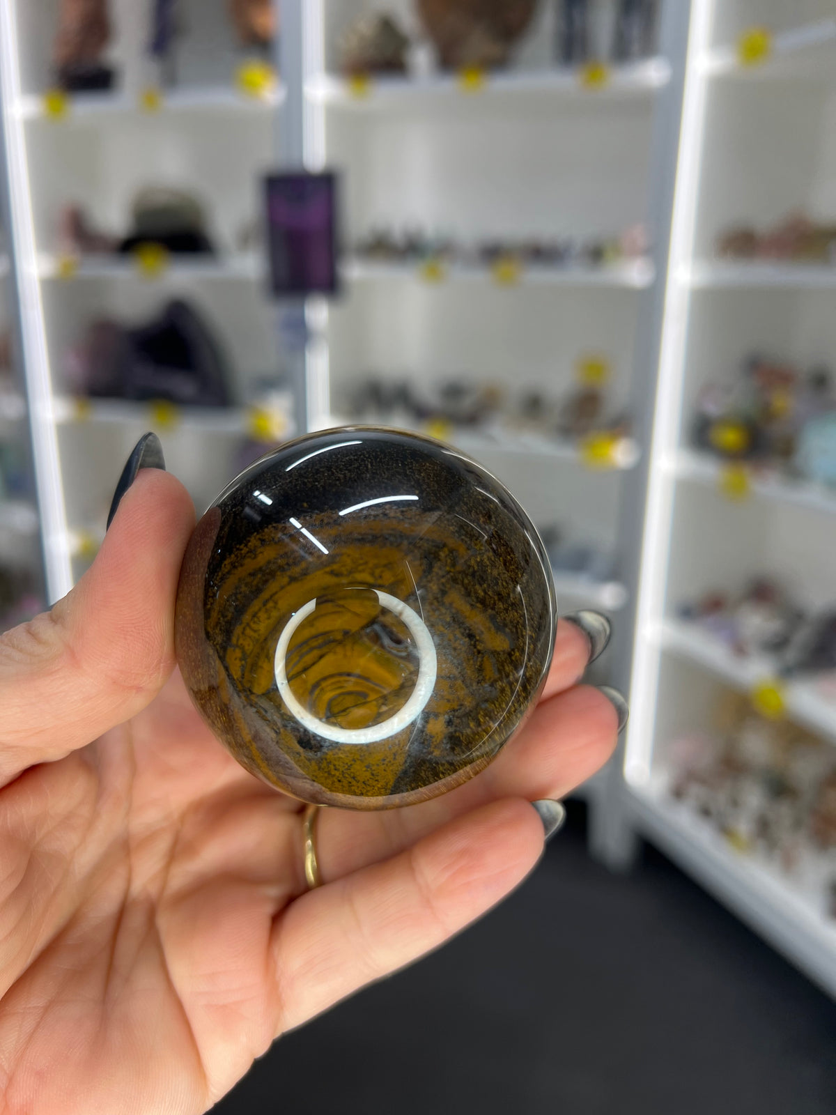 Tigers Eye Sphere on Stand