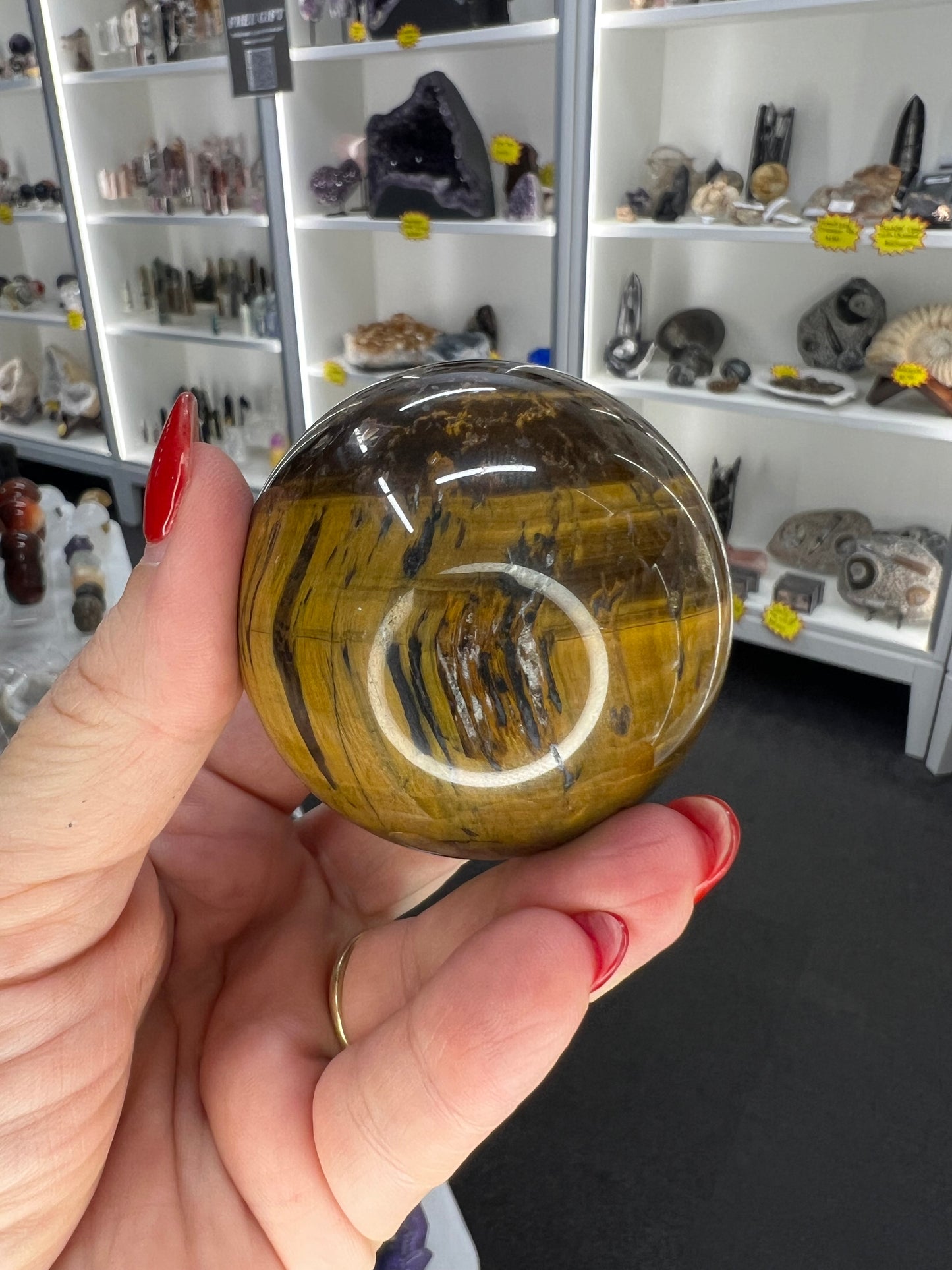 Tigers Eye Sphere with Stand