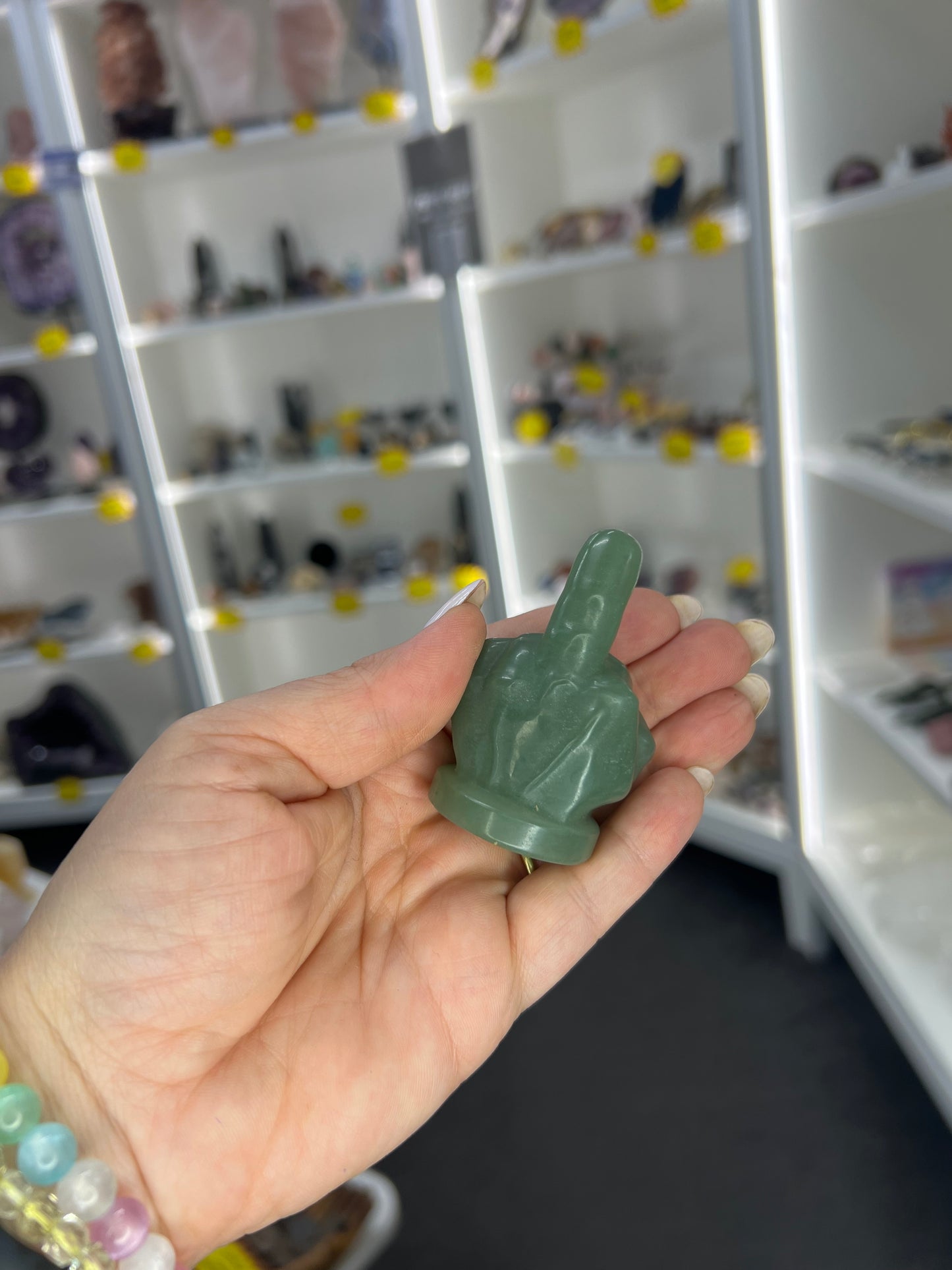 Green Aventurine Middle Finger