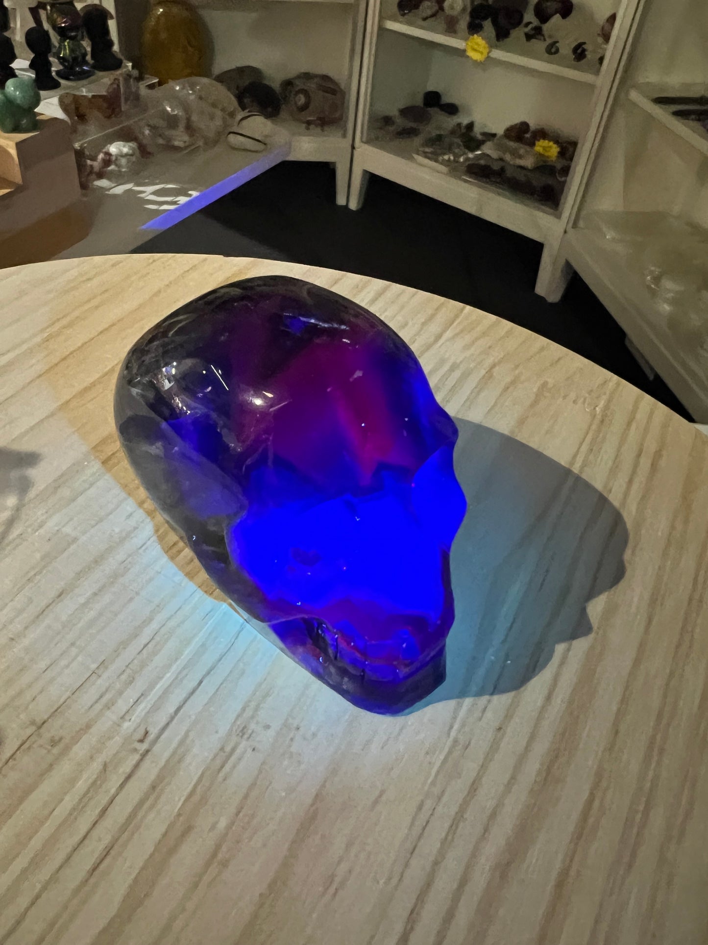 Black Fluorite Skull (UV Reactive)