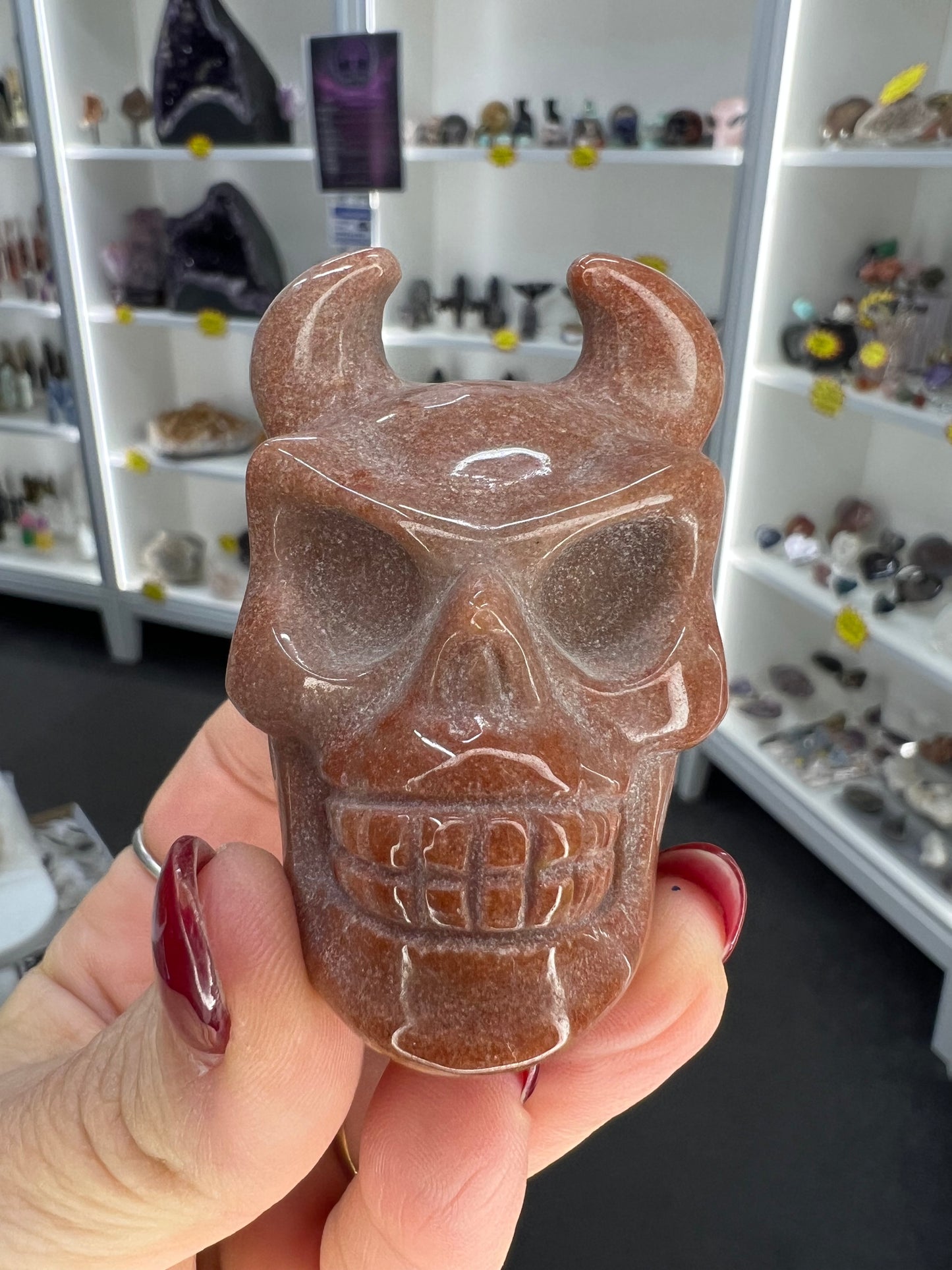 Ocean Jasper Skull with Horns