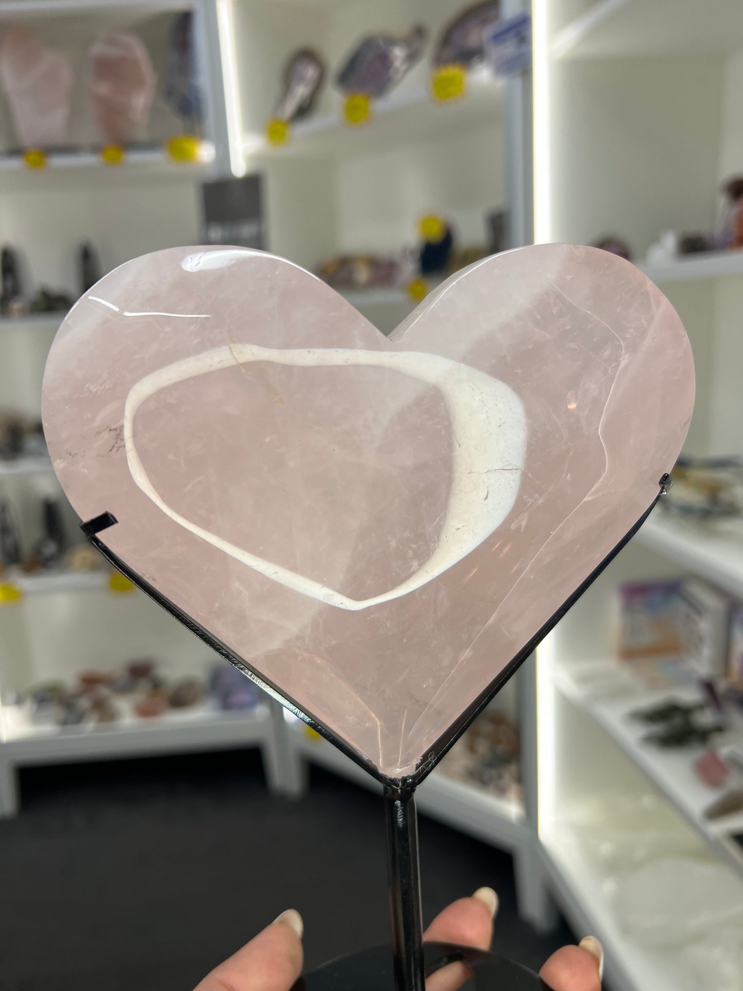 Rose Quartz Heart on Stand