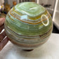 Green Onyx Sphere on Stand