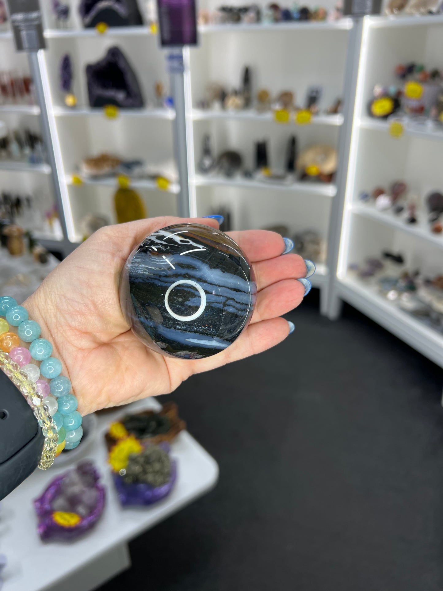 Ocean Jasper Sphere on Stand